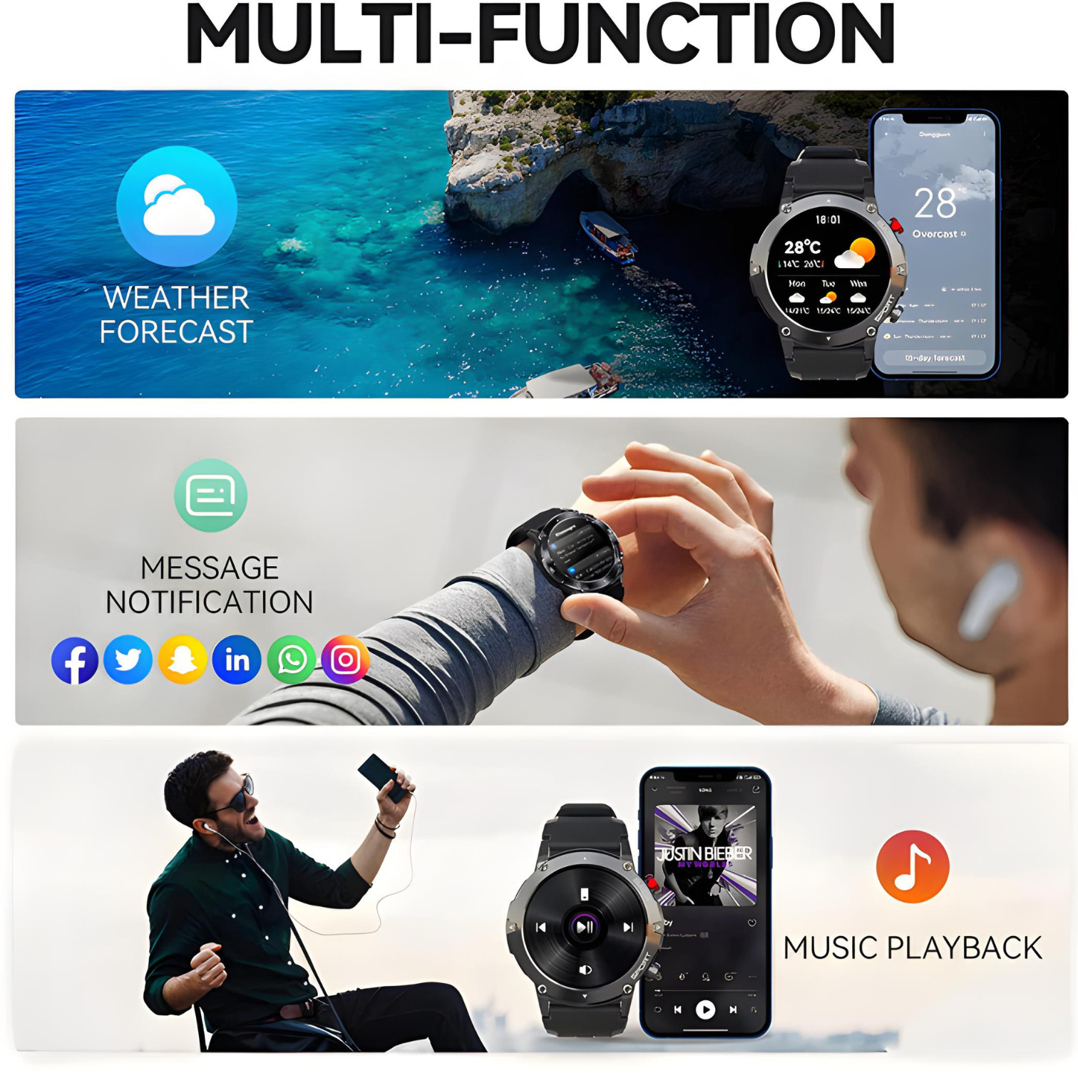 Armfit Code21 Smart Watch for Men with Bluetooth Calling Fitness Tracker Waterproof 300mAh Long Time Battery Life