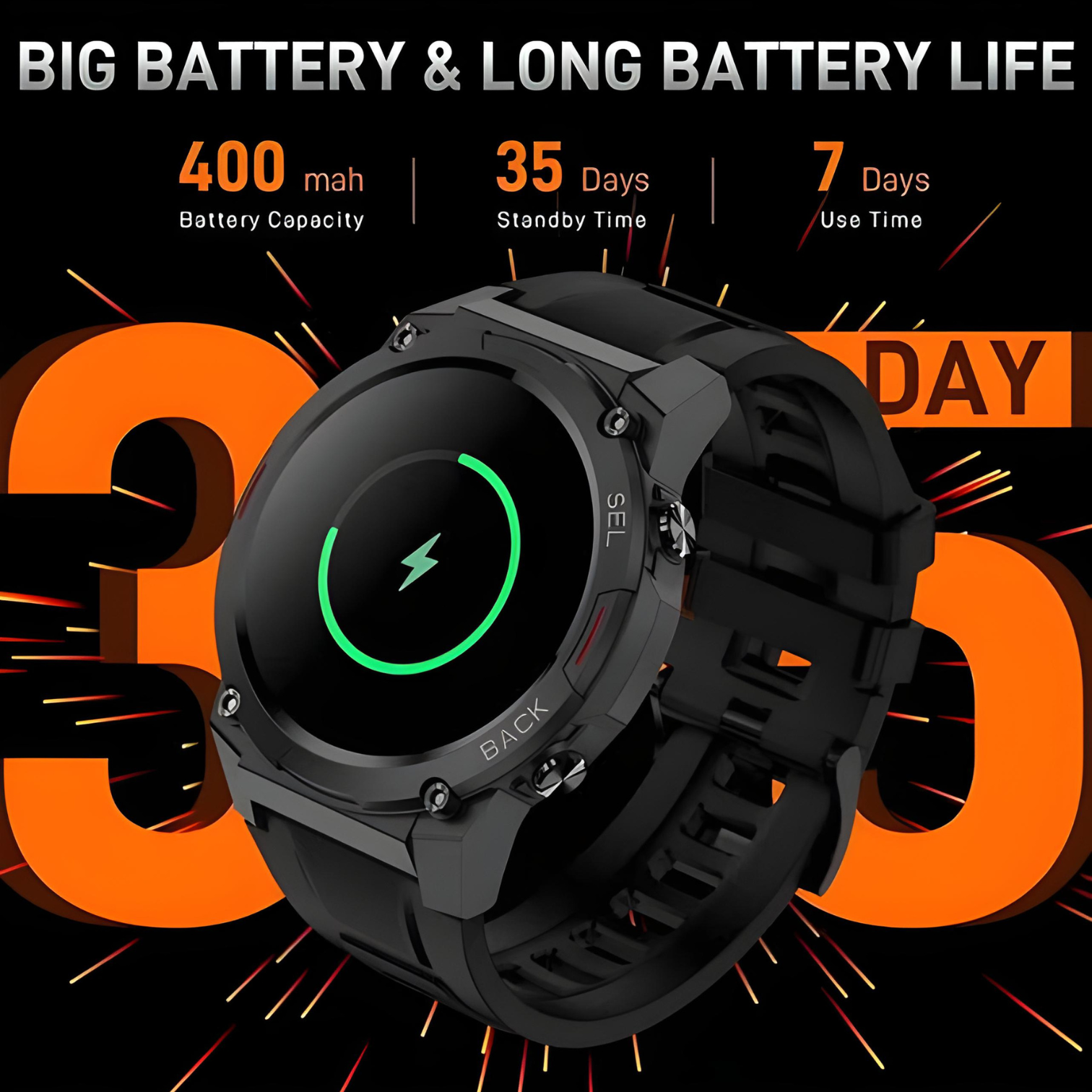 Armfit, Dream Smart Watch, Smartwatches for Men, AMOLED Display, Heart Rate Monitor, Blood Pressure Monitor, Music Play, BT Calling, Long Battery Life, Health Monitoring, Sleep Tracking, Bluetooth Notifications, Sports Watch, Stylish Design