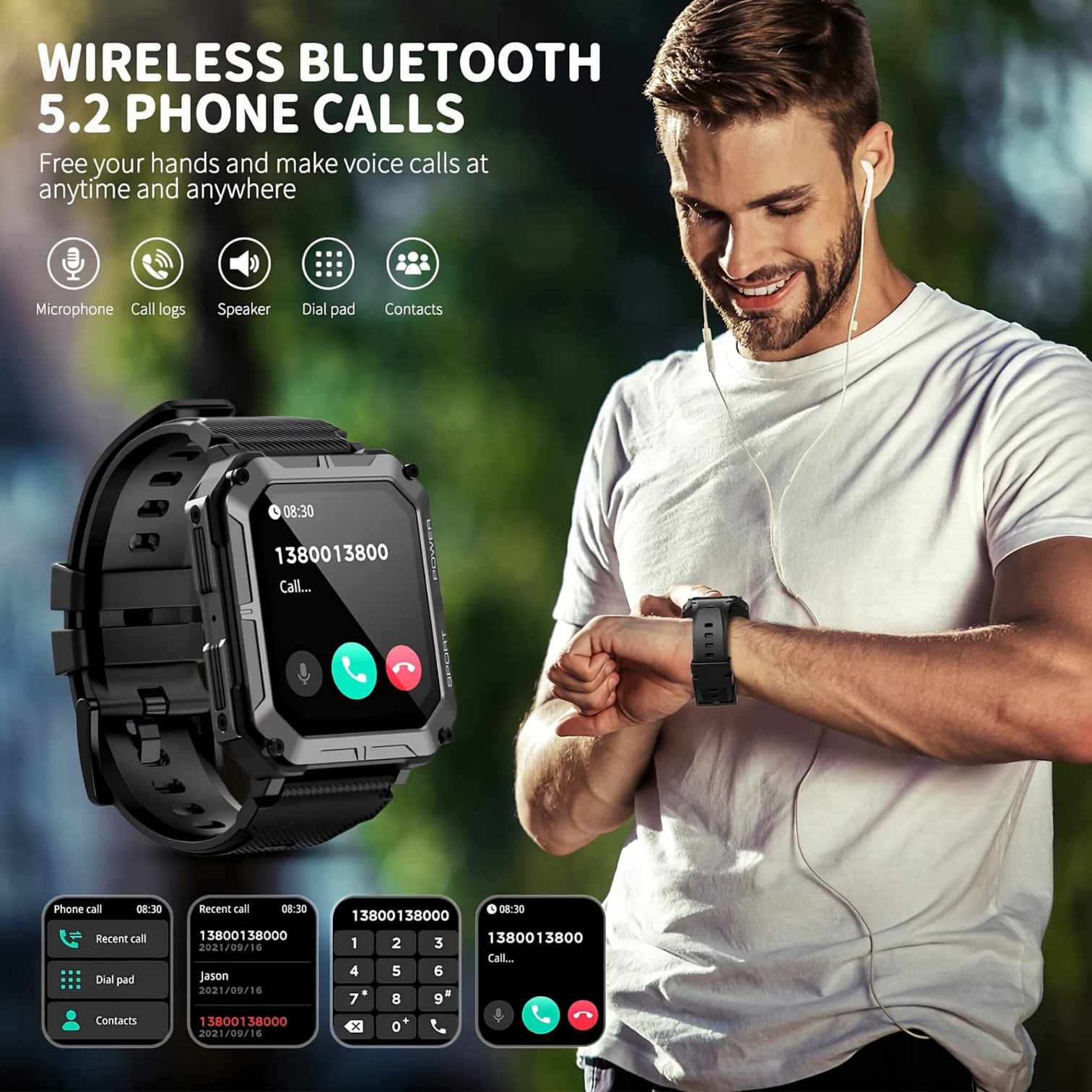 Armfit Smart Watch Code20Pro for UniSex with HD IPS Screen Heart Rate & Blood Pressure Music Play BT Calling 380mAh Long Time Battery Life