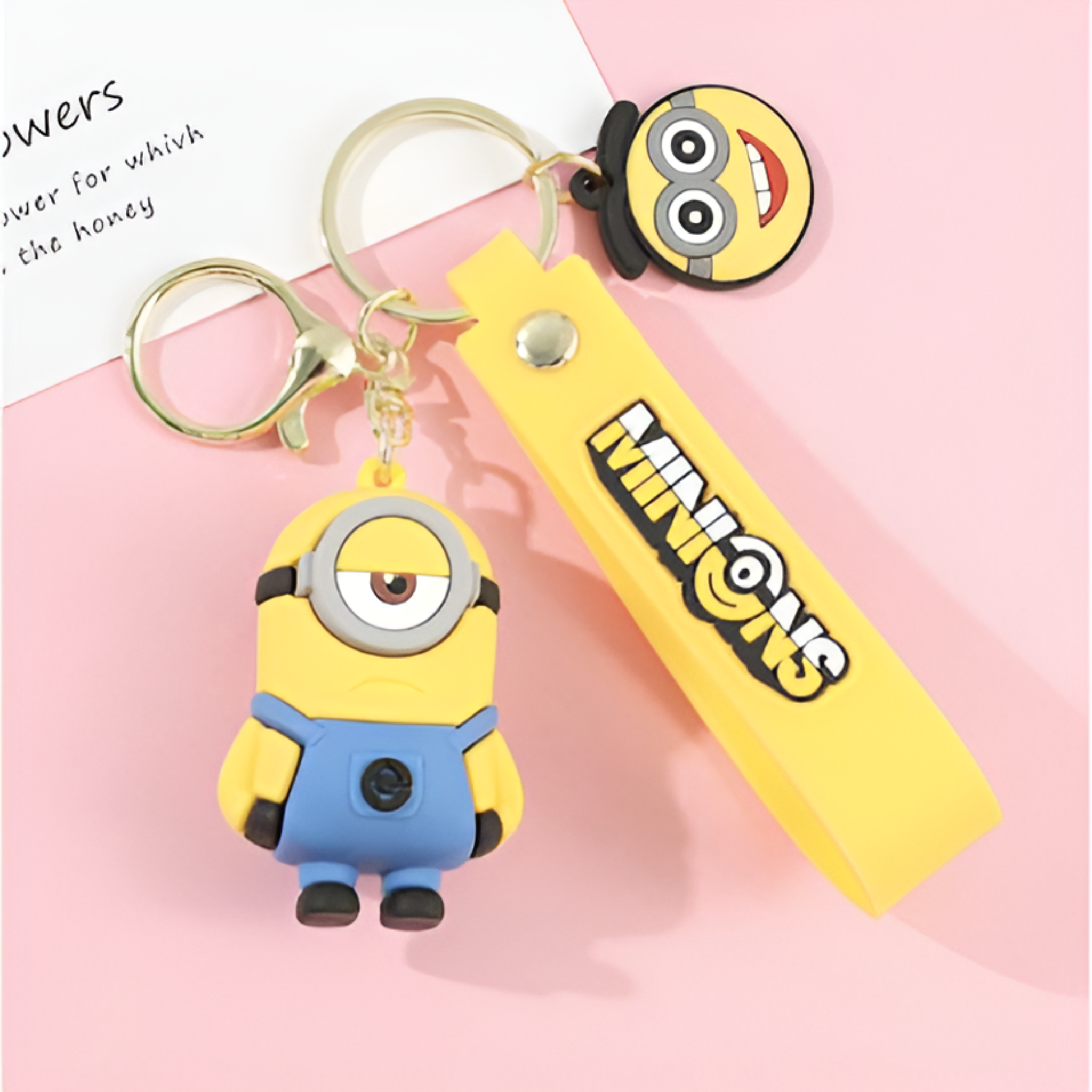 Brand New Cute 3D Rubber Minions Toy Keyring Keychain