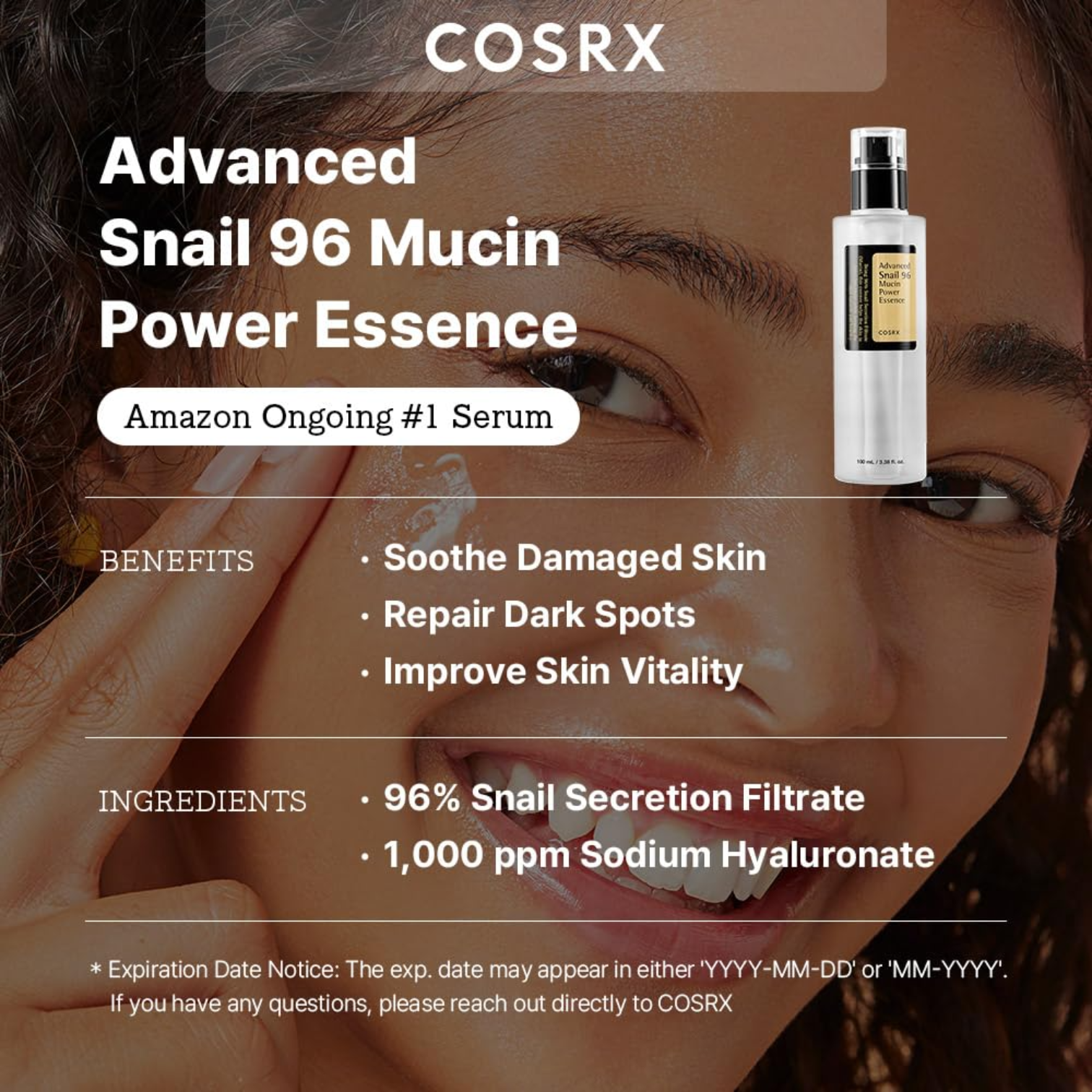 COSRX Advanced Snail Mucin 96% Power Repairing Essence 3.38 fl.oz 100ml