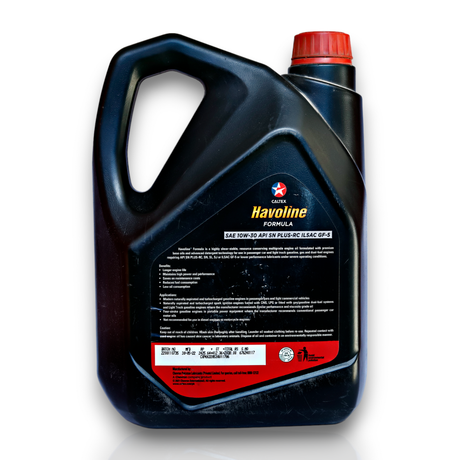 Caltex Havoline Formula SAE 10W-30 Engine Oil 3L