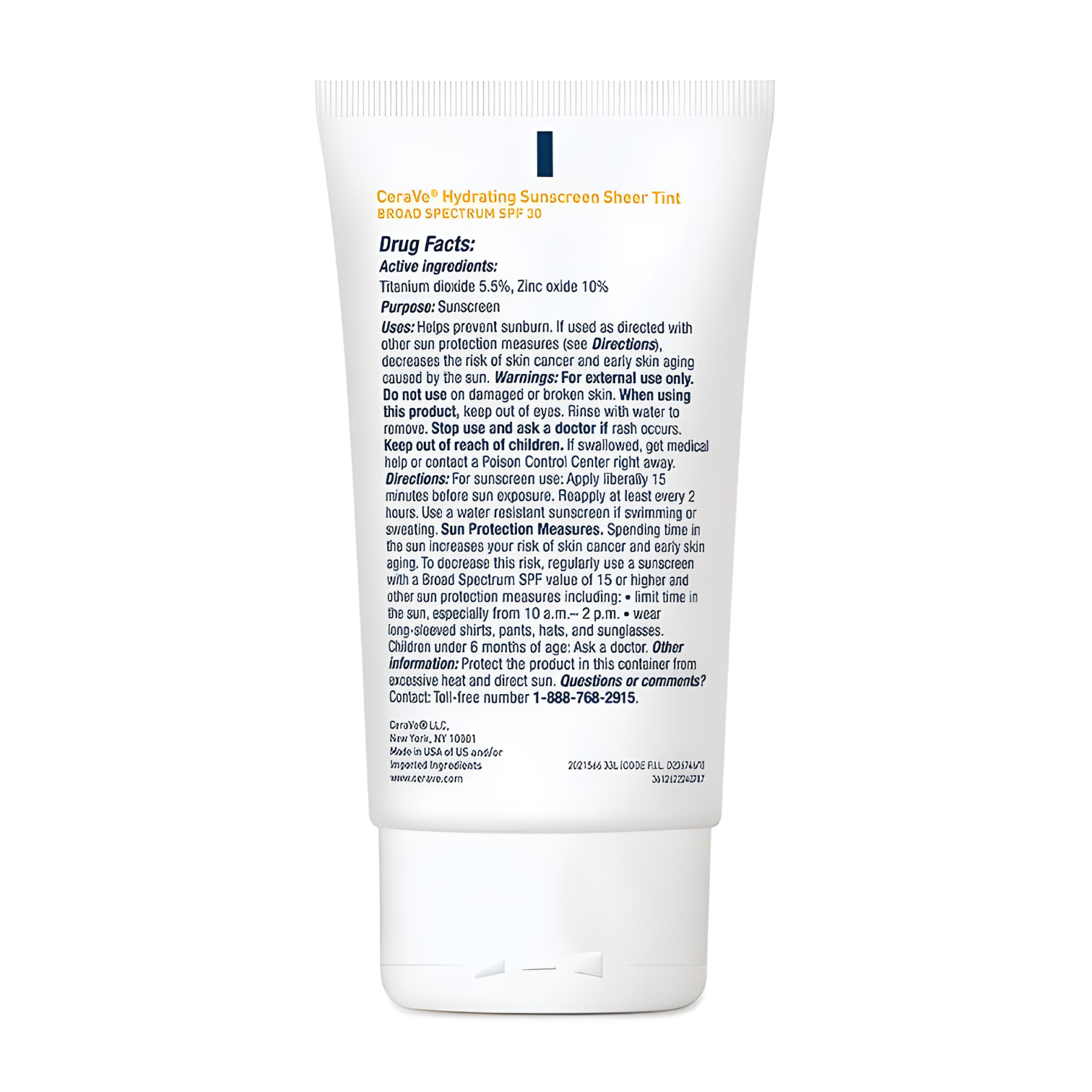 CeraVe Hydrating Mineral Sunscreen SPF 30 Face Sheer Tint 