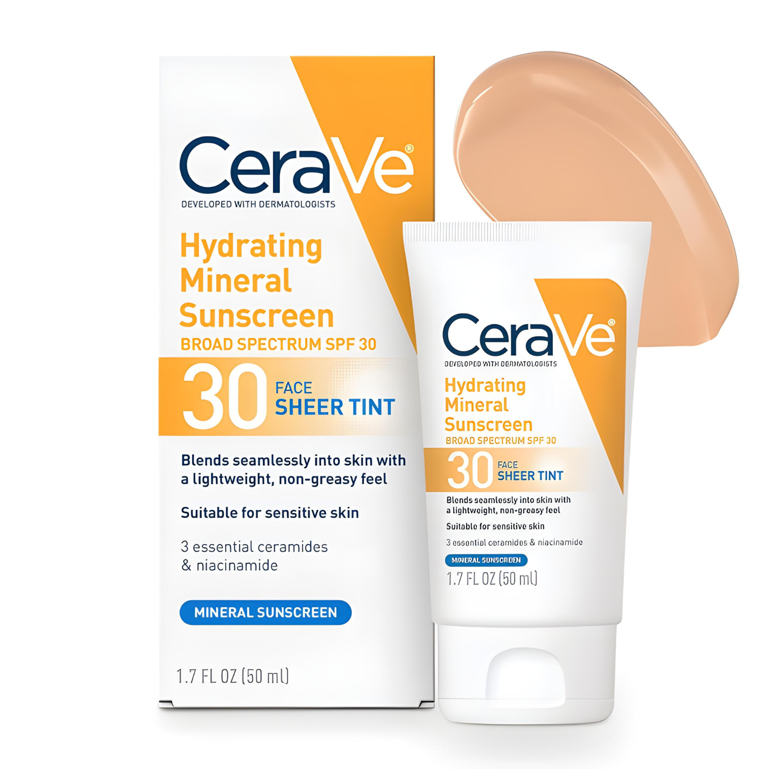 CeraVe Hydrating Mineral Sunscreen SPF 30 Face Sheer Tint 