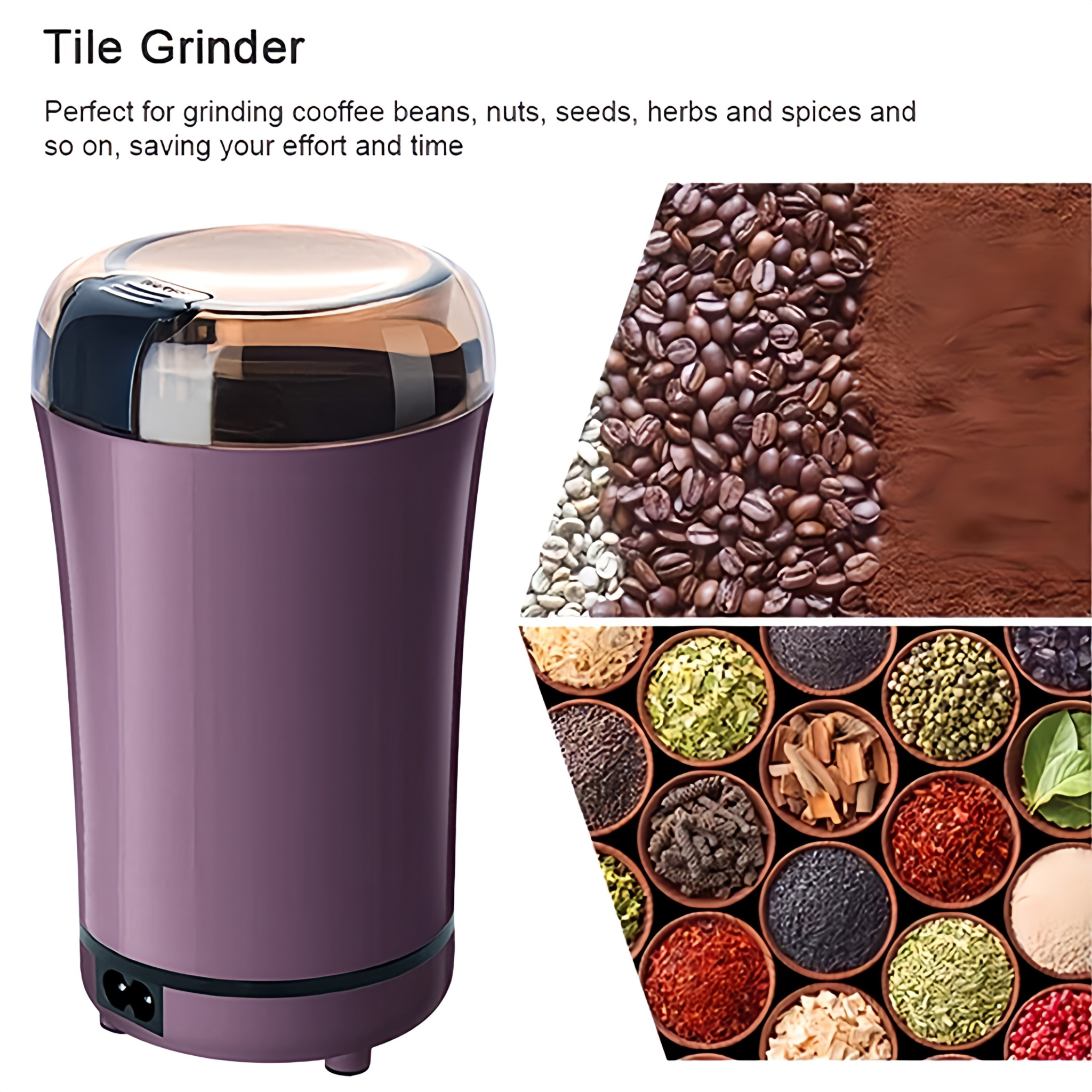 Electric Coffee Grinder - Stainless Steel Coffee Bean Grinder