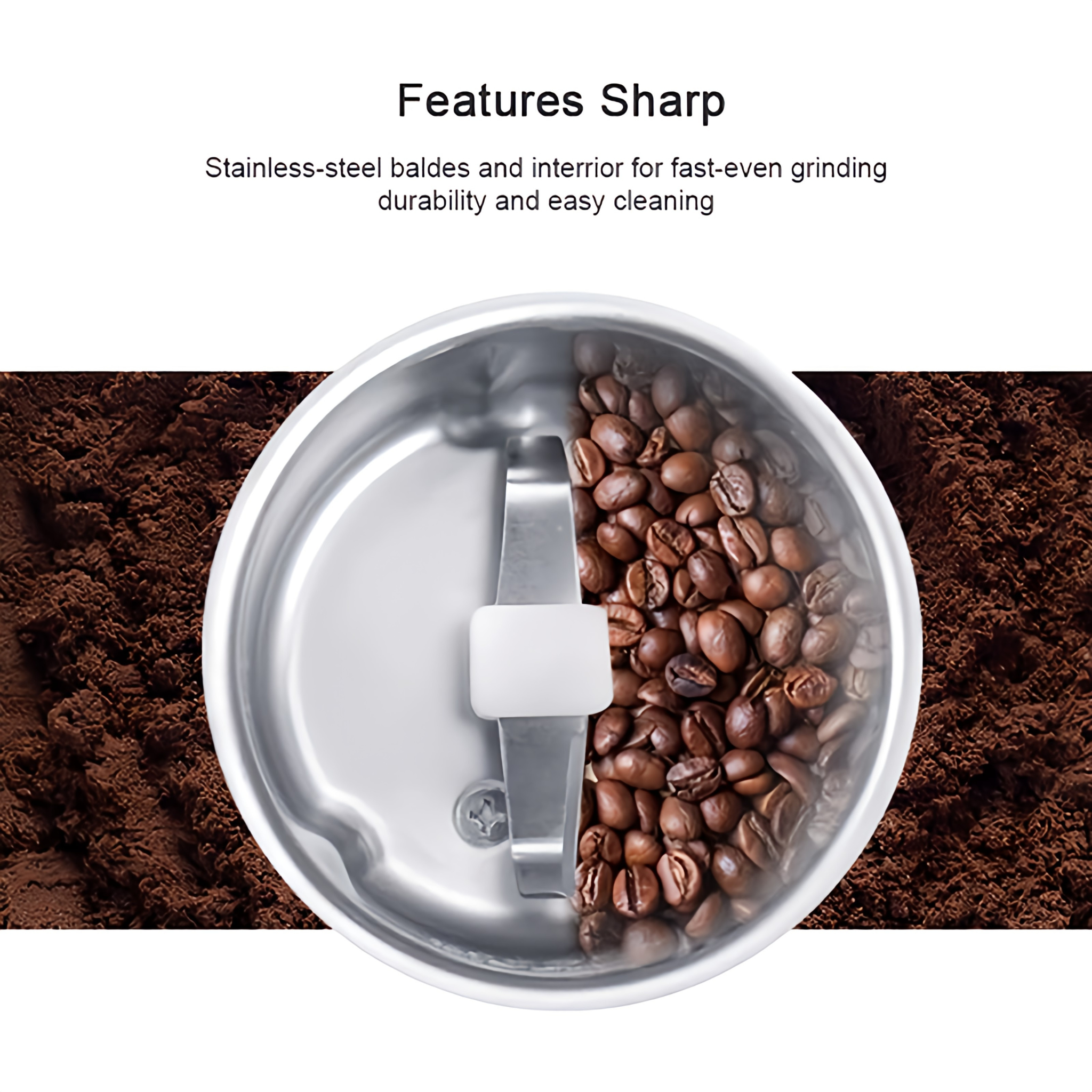 Electric Coffee Grinder - Stainless Steel Coffee Bean Grinder