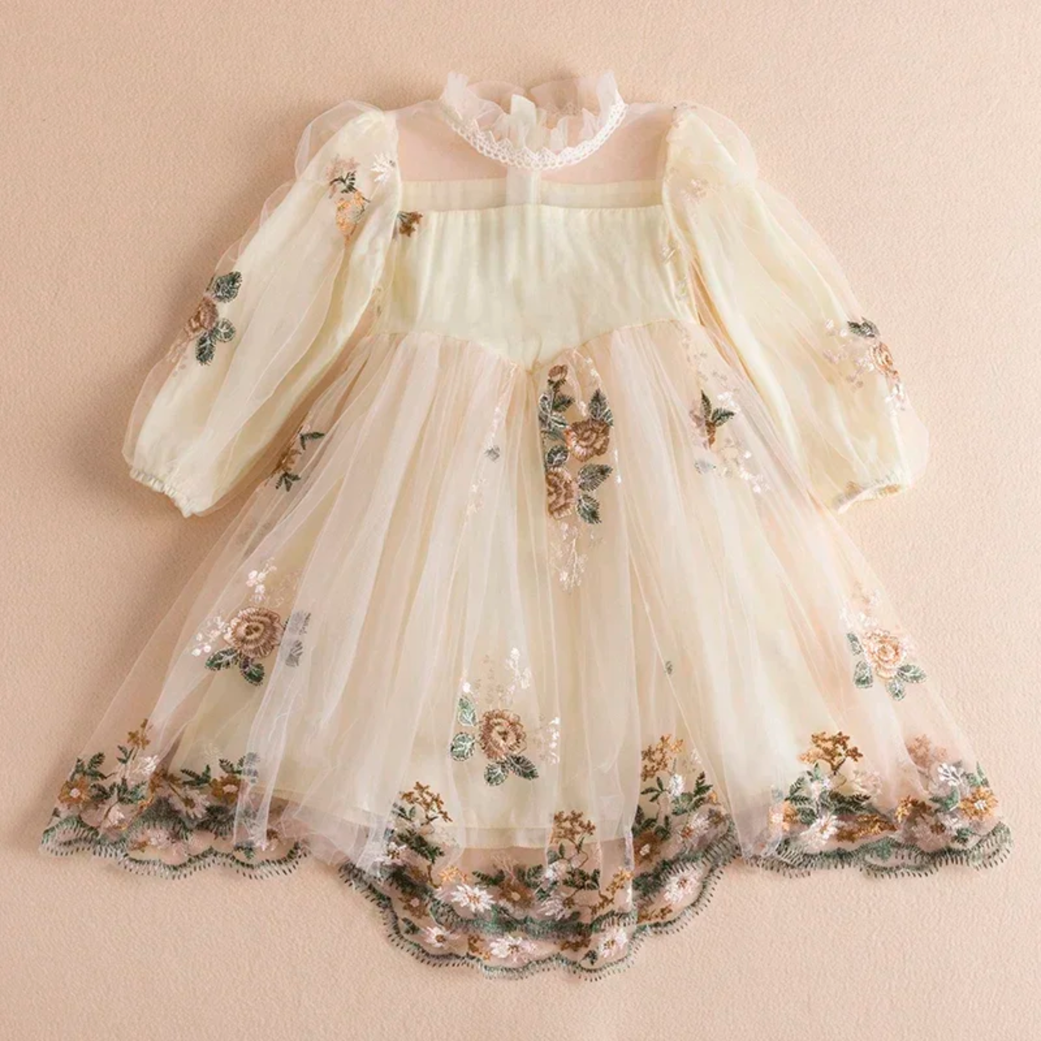 Elegant Girl Embroidery Flower Girl Dresses for Wedding Autumn Winter