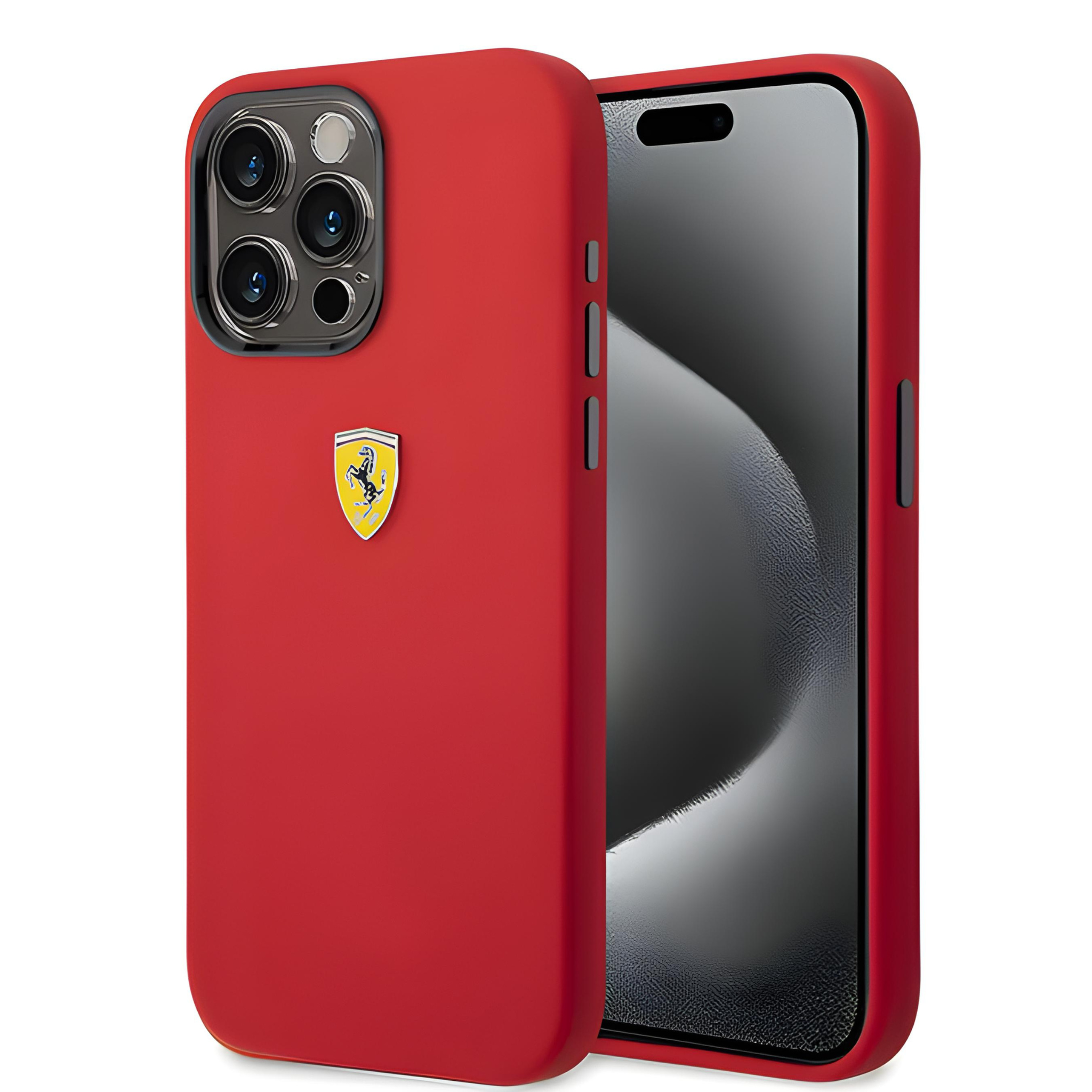 Ferrari iPhone 15 Pro Liquid Silicone Case - Red