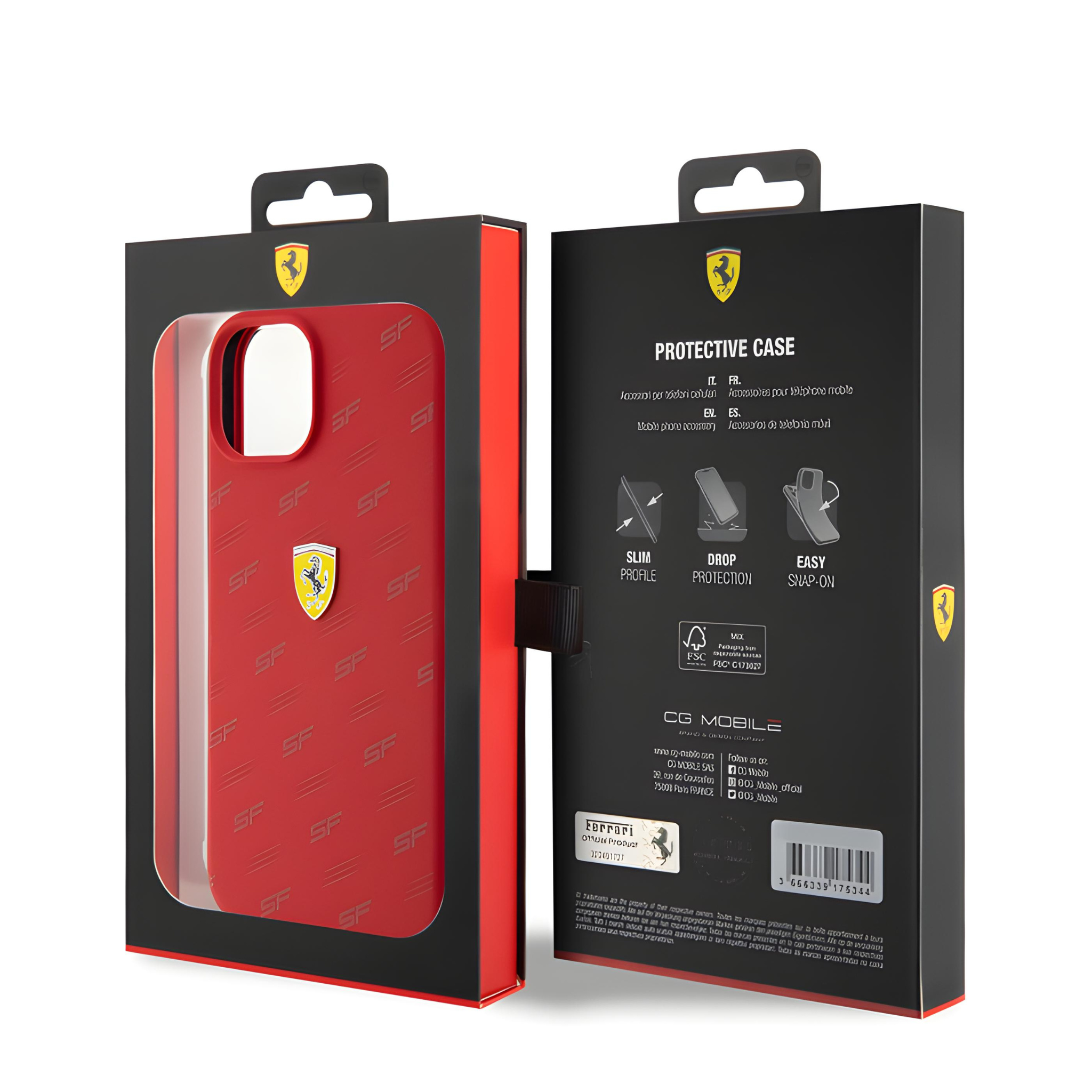 Ferrari iPhone 15 Pro Liquid Silicone Case - Red