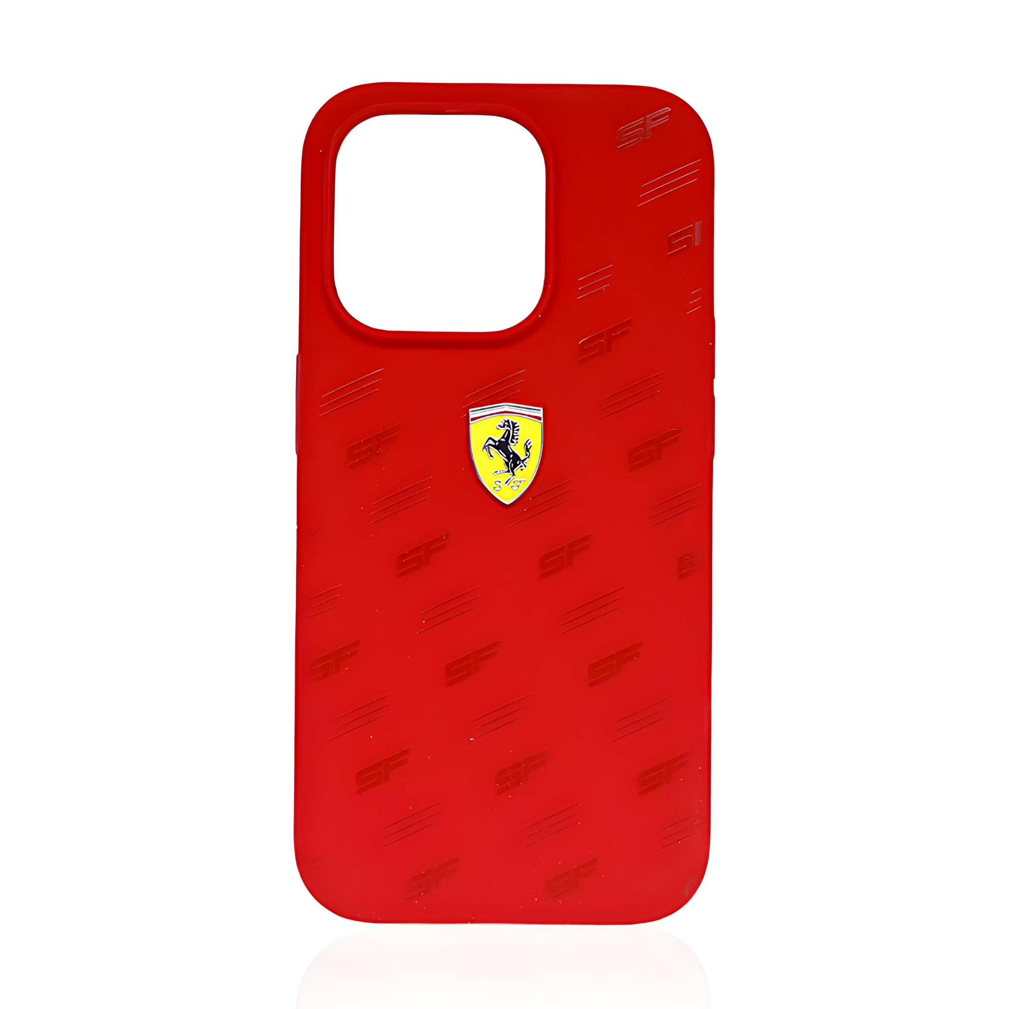 Ferrari iPhone 15 Pro Liquid Silicone Case - Red