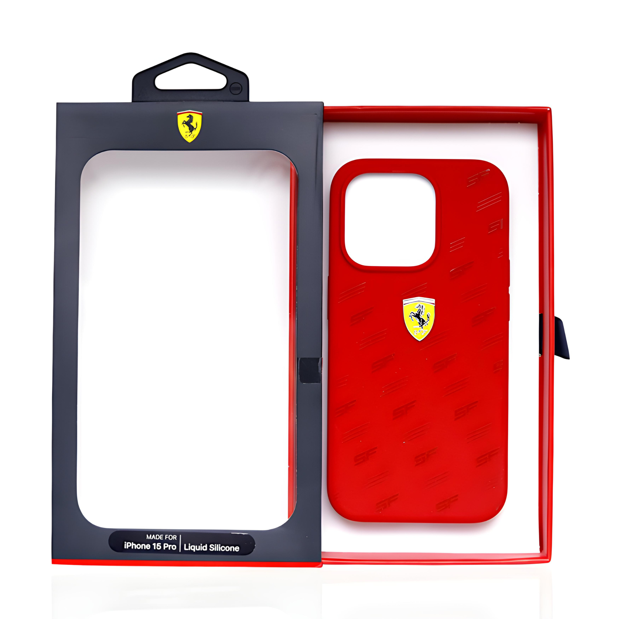 Ferrari iPhone 15 Pro Liquid Silicone Case - Red