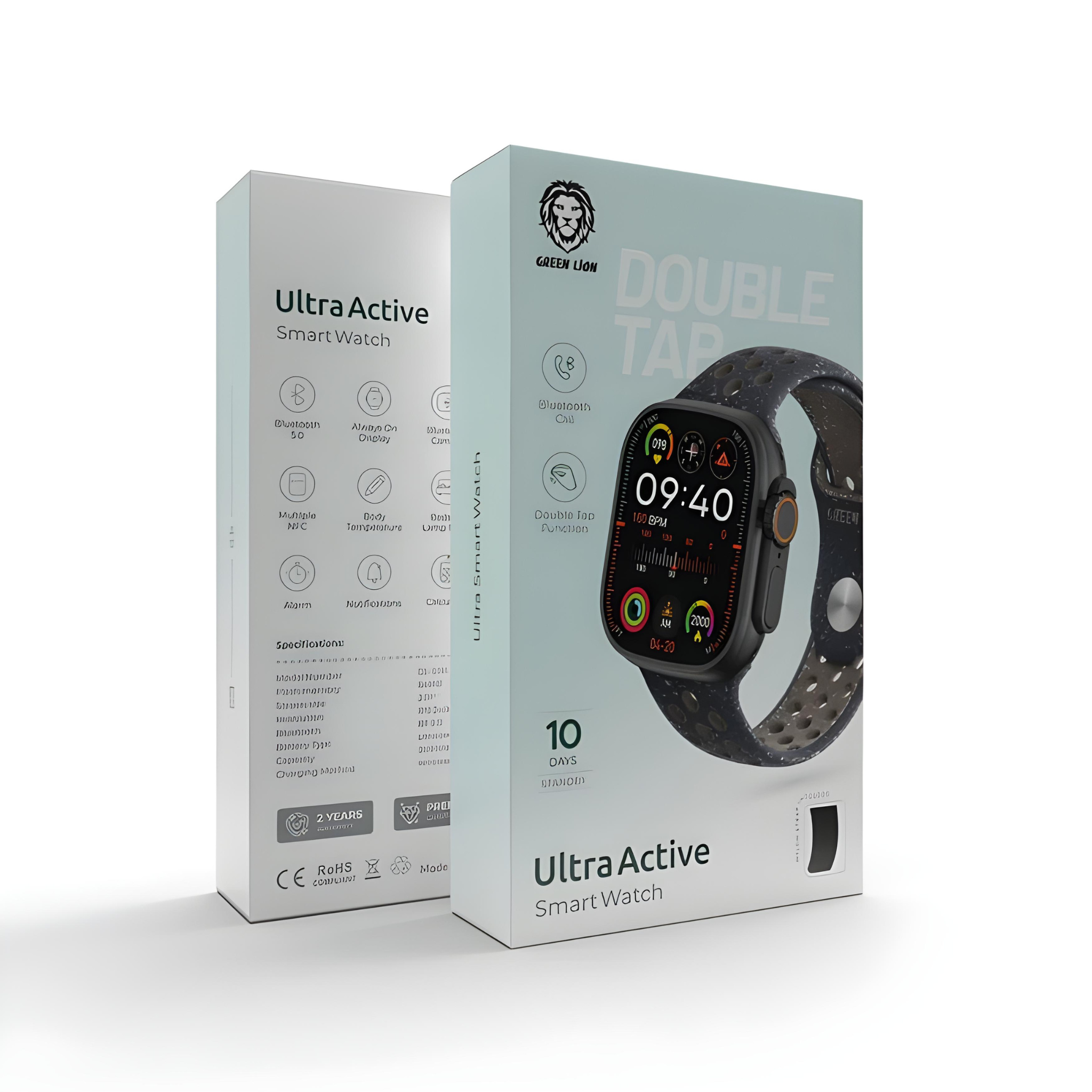 Green Lion Ultra Active Smart Watch Premium Quality - Waterproof, Fitness Tracker, Heart Rate Monitor, and Notification Center