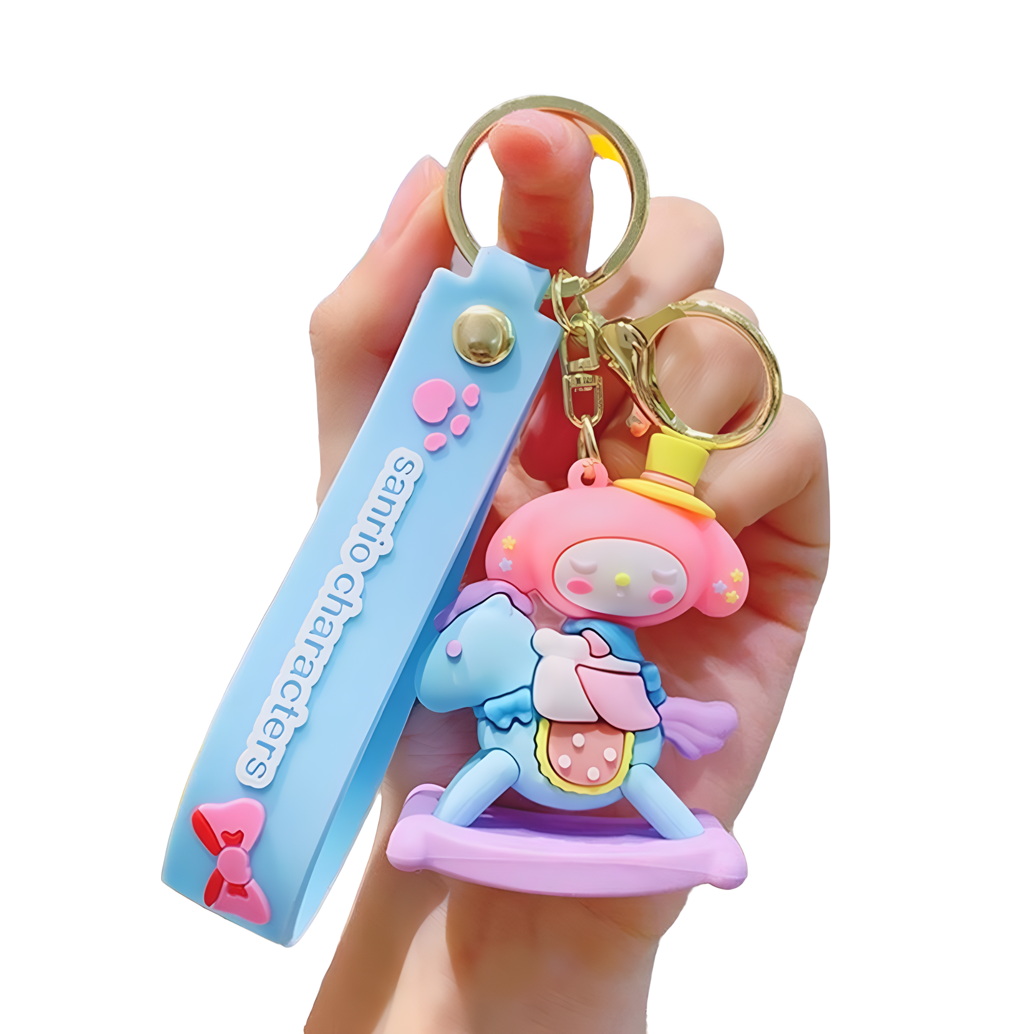 Girl Riding a Horse Toy Pendant Doll Plush Keychain