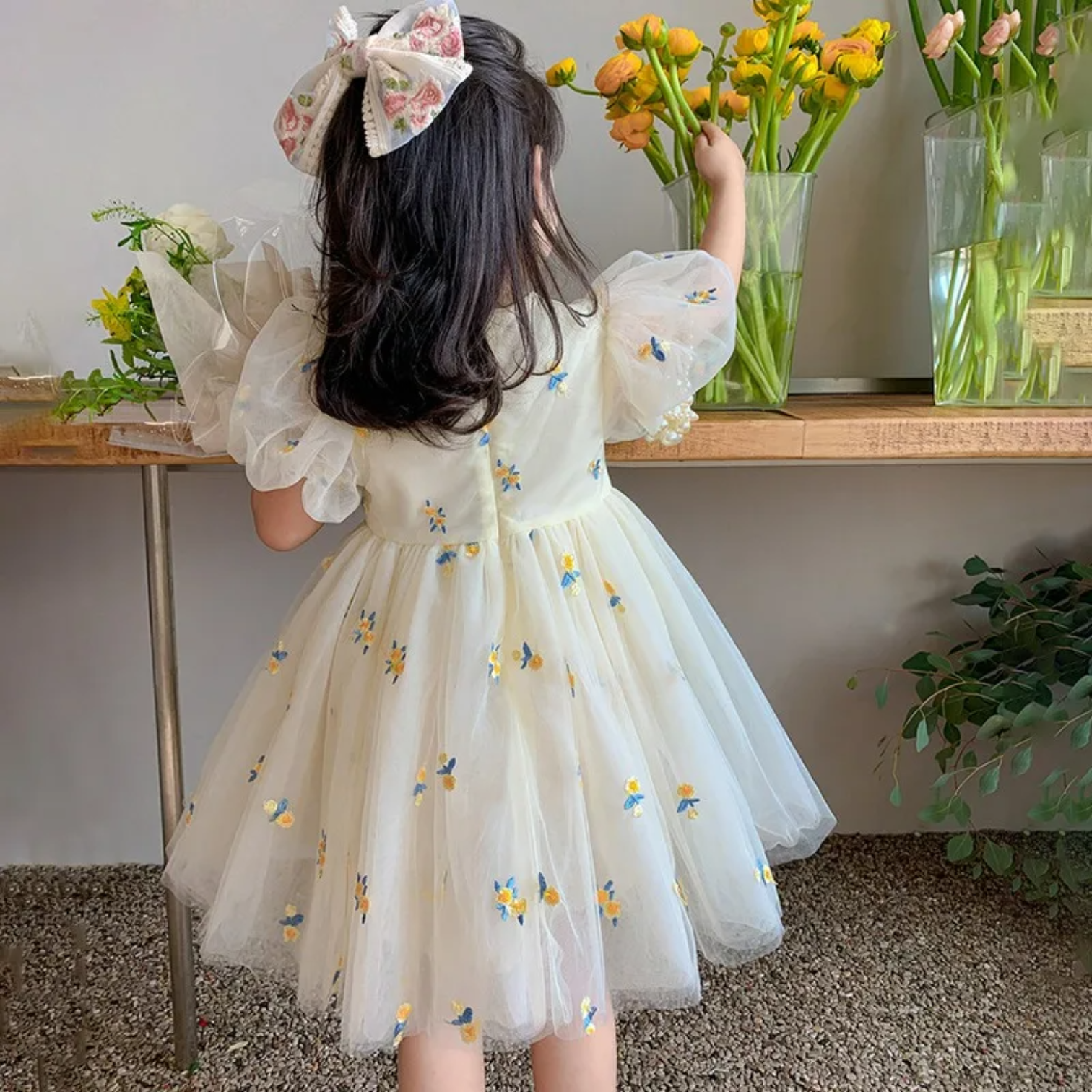 Girls Summer Dress Princess Dress Fashionable Temperament Full Children's Mesh Dress