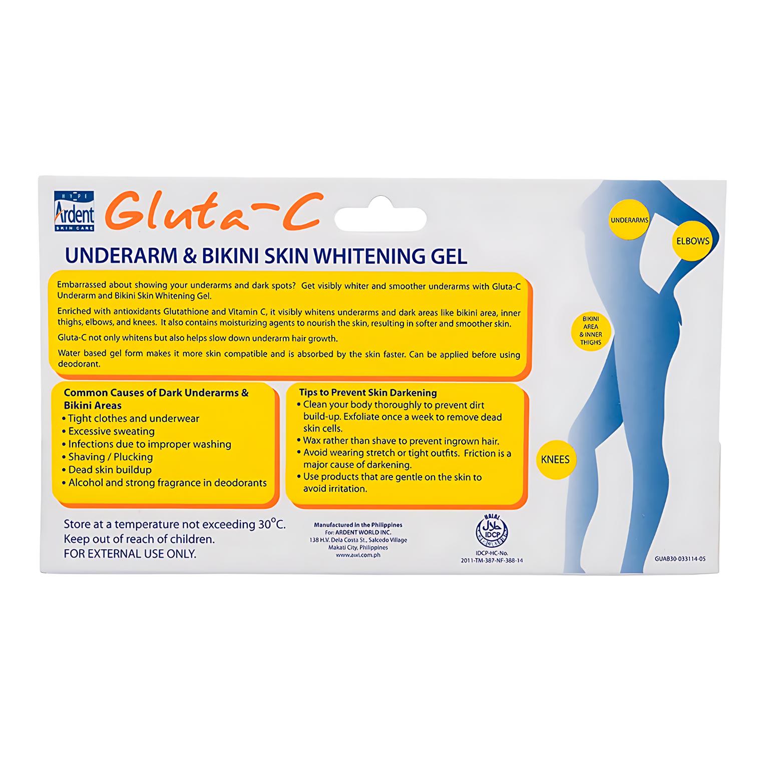 Gluta C Intense Whitening Underarm & Bikini Skin Whitening Gel - 20ml