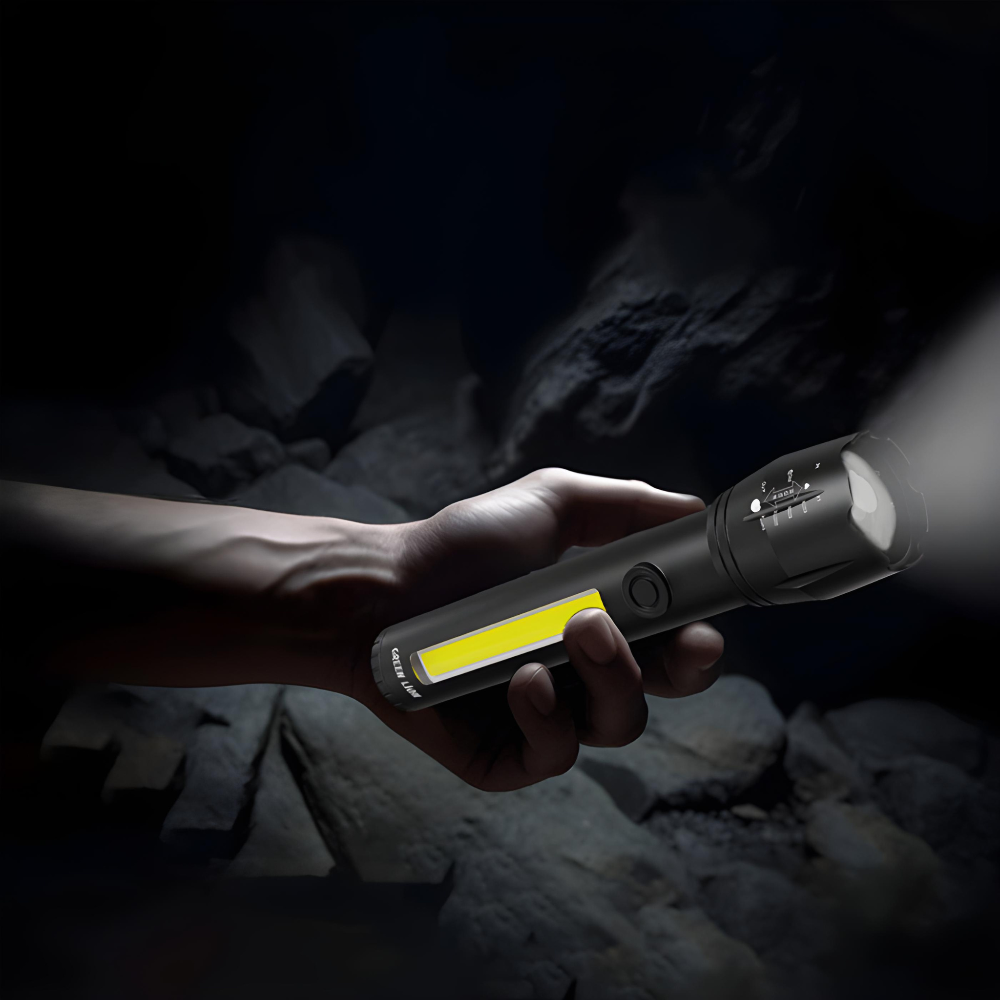 Green Lion 2-in-1 Adjustable Torch - 3W LED, 130lm, 1200mAh, Flashlight and Lantern