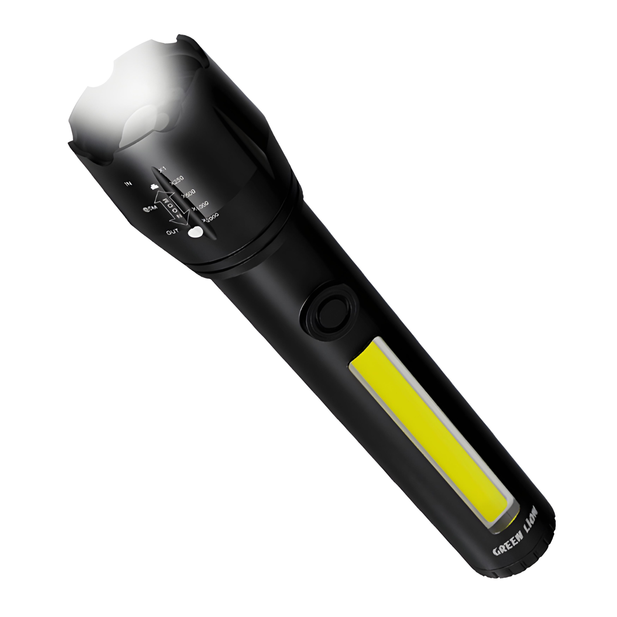 Green Lion 2-in-1 Adjustable Torch - 3W LED, 130lm, 1200mAh, Flashlight and Lantern