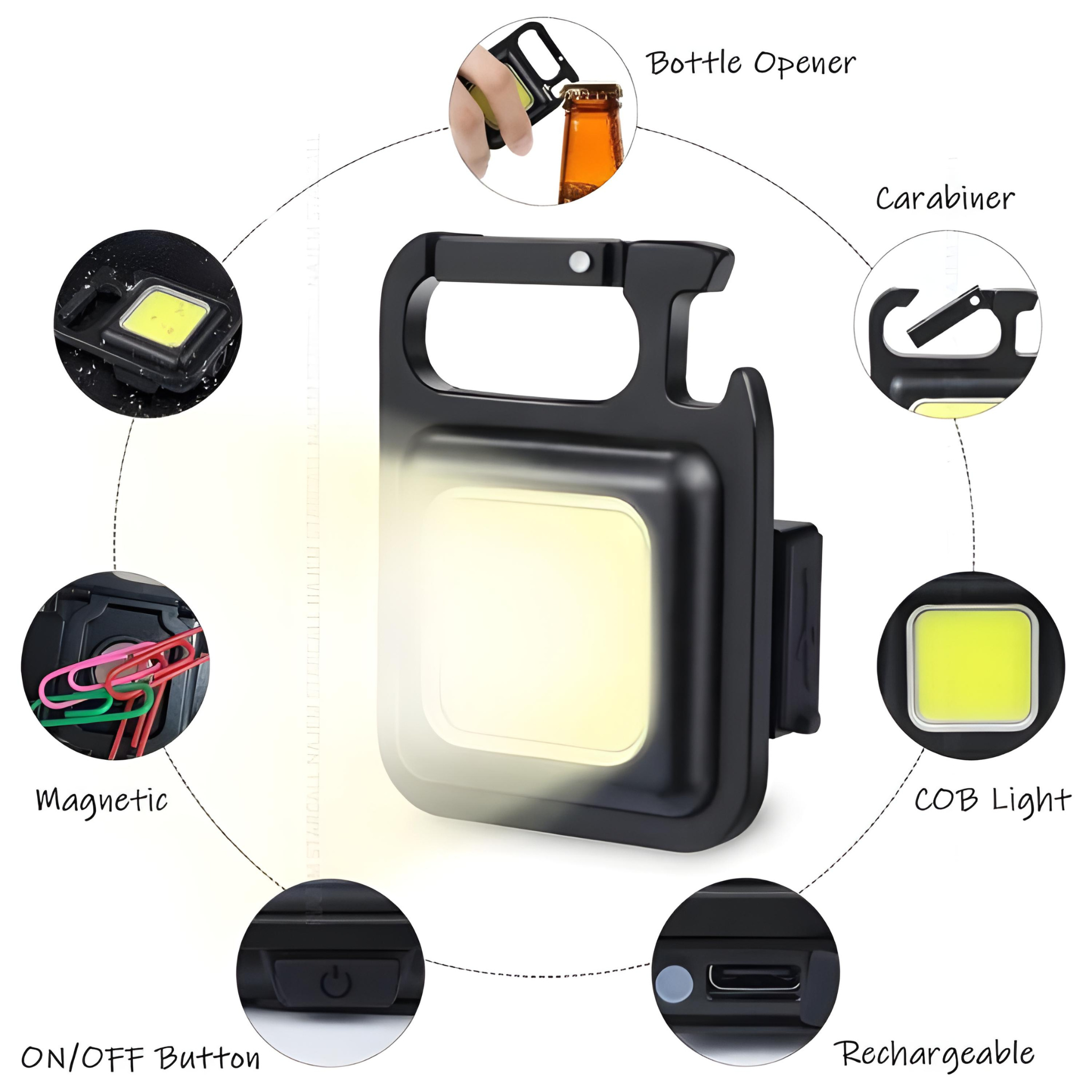 Green Lion Keychain Flashlight 300LM 500mAh