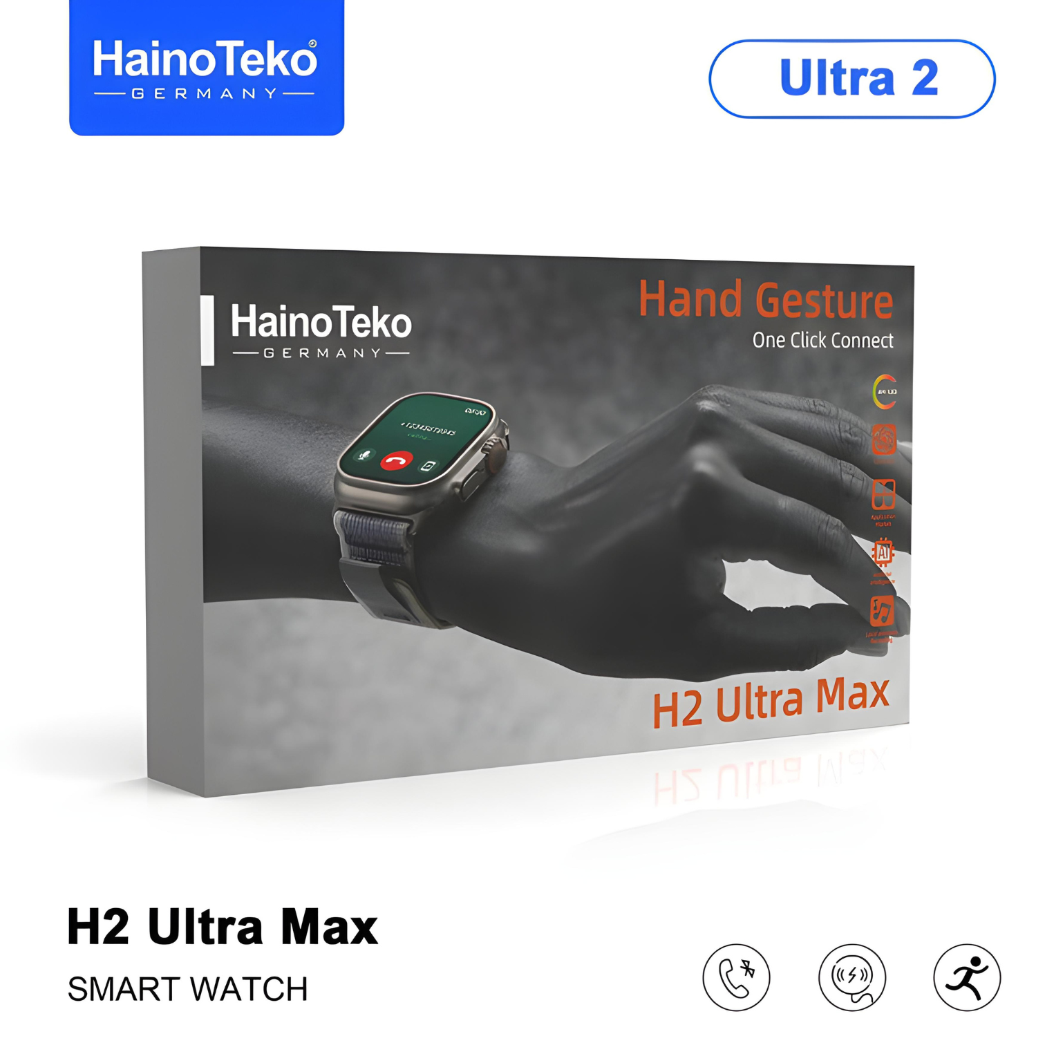 HAINO TEKO Germany H2 ULTRA MAX Smart Watch - Premium AMOLED Display, Advanced Fitness Tracker, Health Monitor, Water Resistant