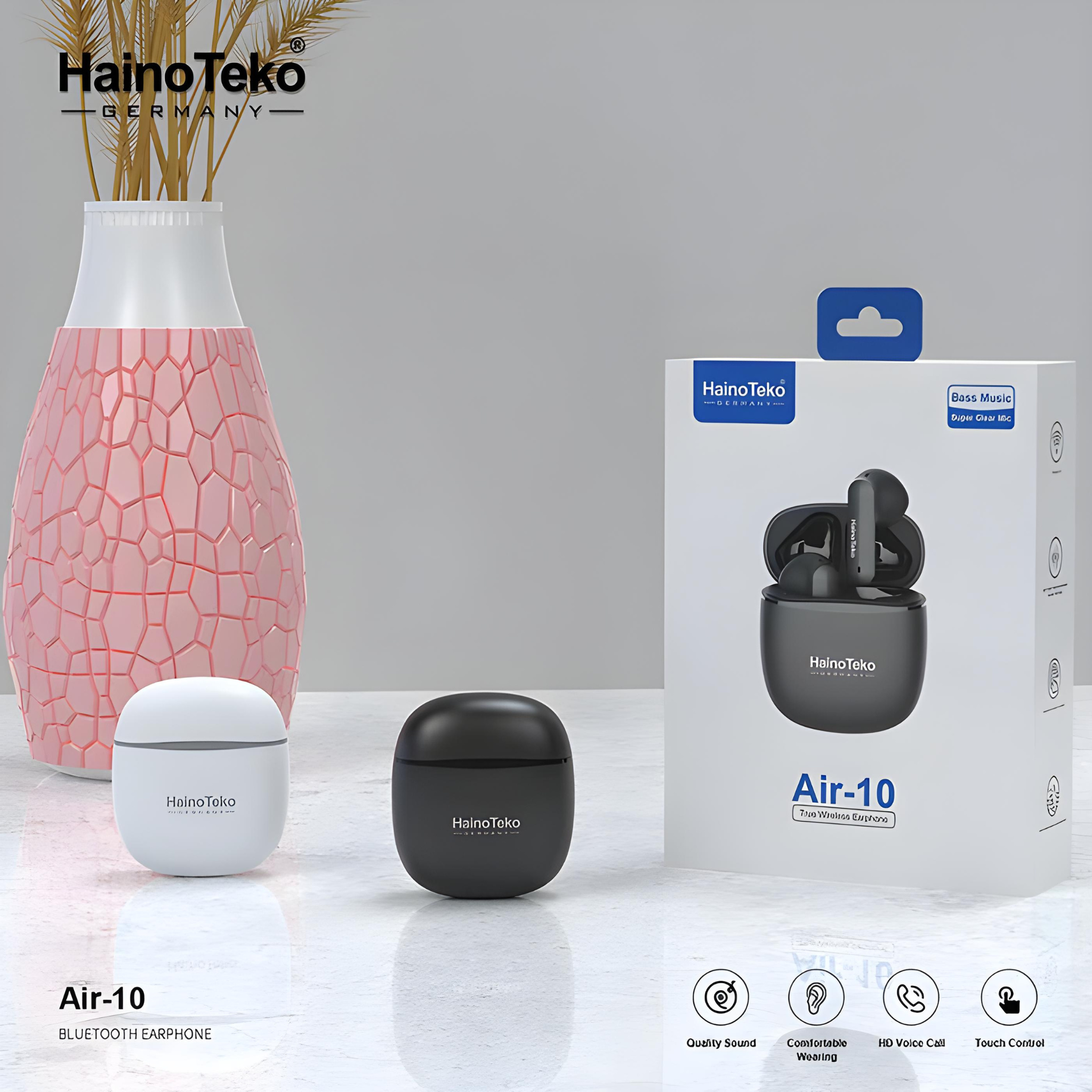 Haino Teko Germany Air-10 True Wireless Earphones - Long-Lasting Battery & Crystal-Clear Sound