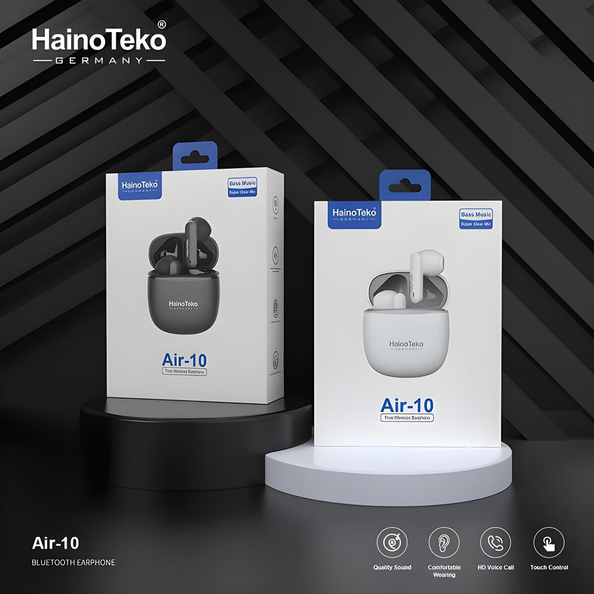 Haino Teko Germany Air-10 True Wireless Earphones - Long-Lasting Battery & Crystal-Clear Sound