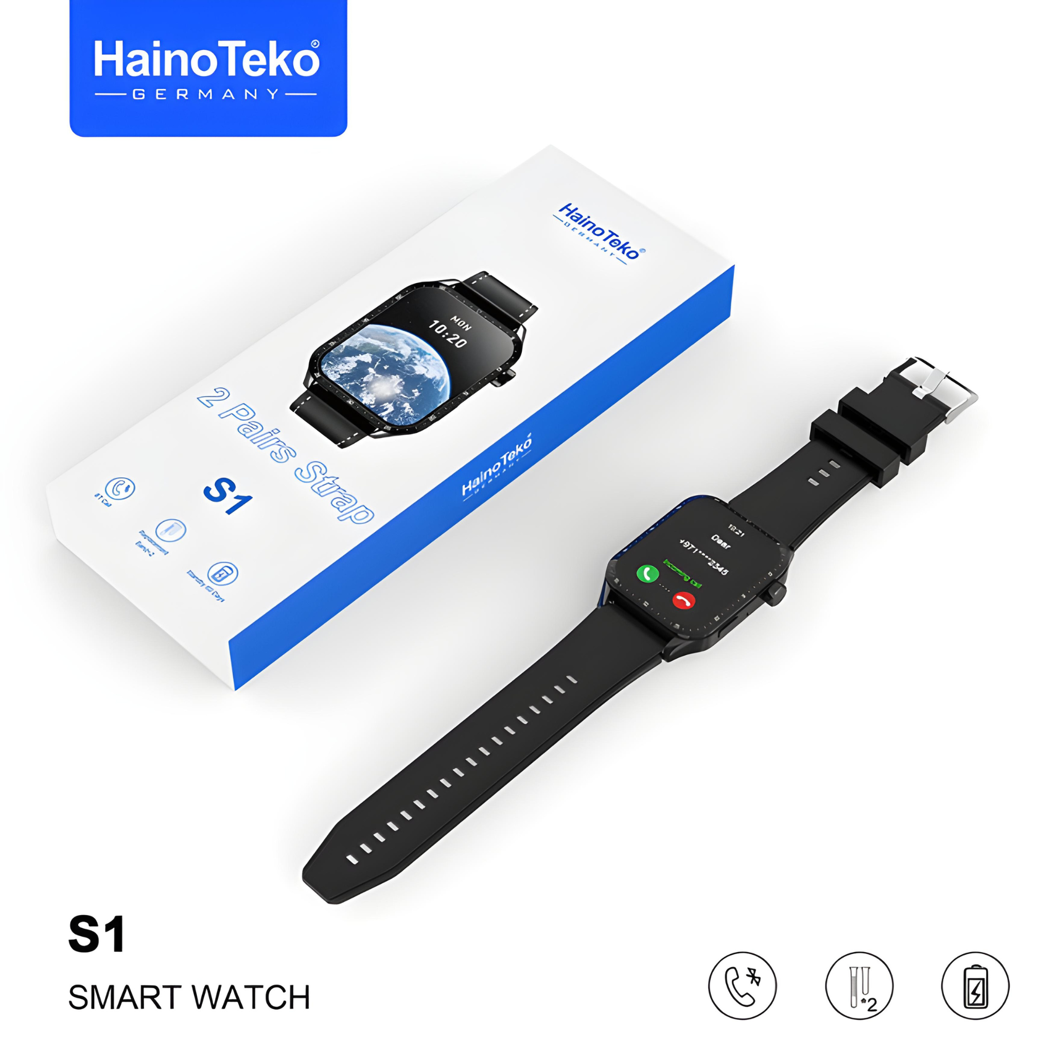  Haino Teko Germany, Smartwatch Strap, 2-Pack, Interchangeable, Durable, Comfortable, Stylish, Fashionable, Smartwatch Accessories, Haino Teko Germany S1.