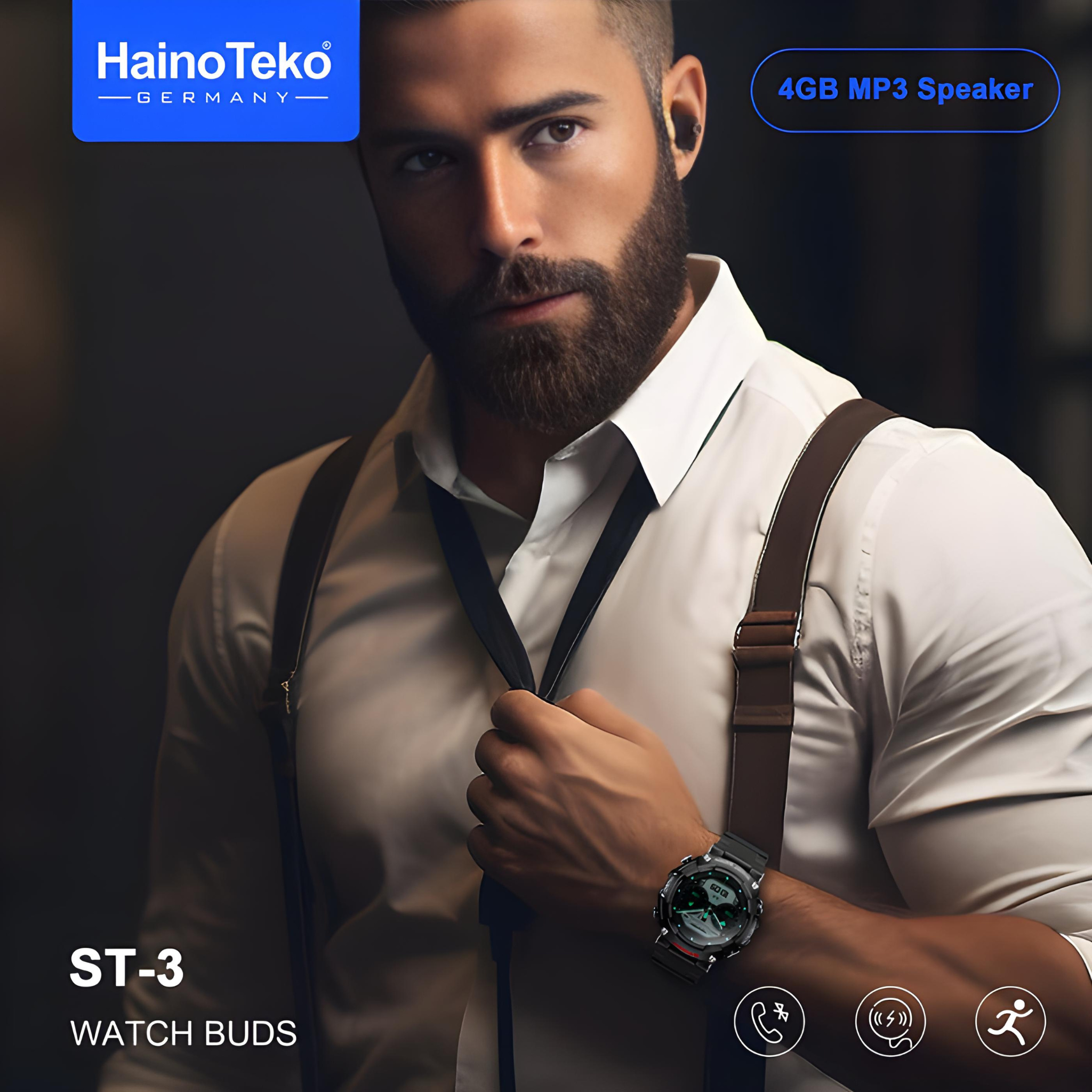 Haino Teko Germany ST-3 Watch Buds - 4GB MP3 Speakers with Voice Recorder and Amoland Display