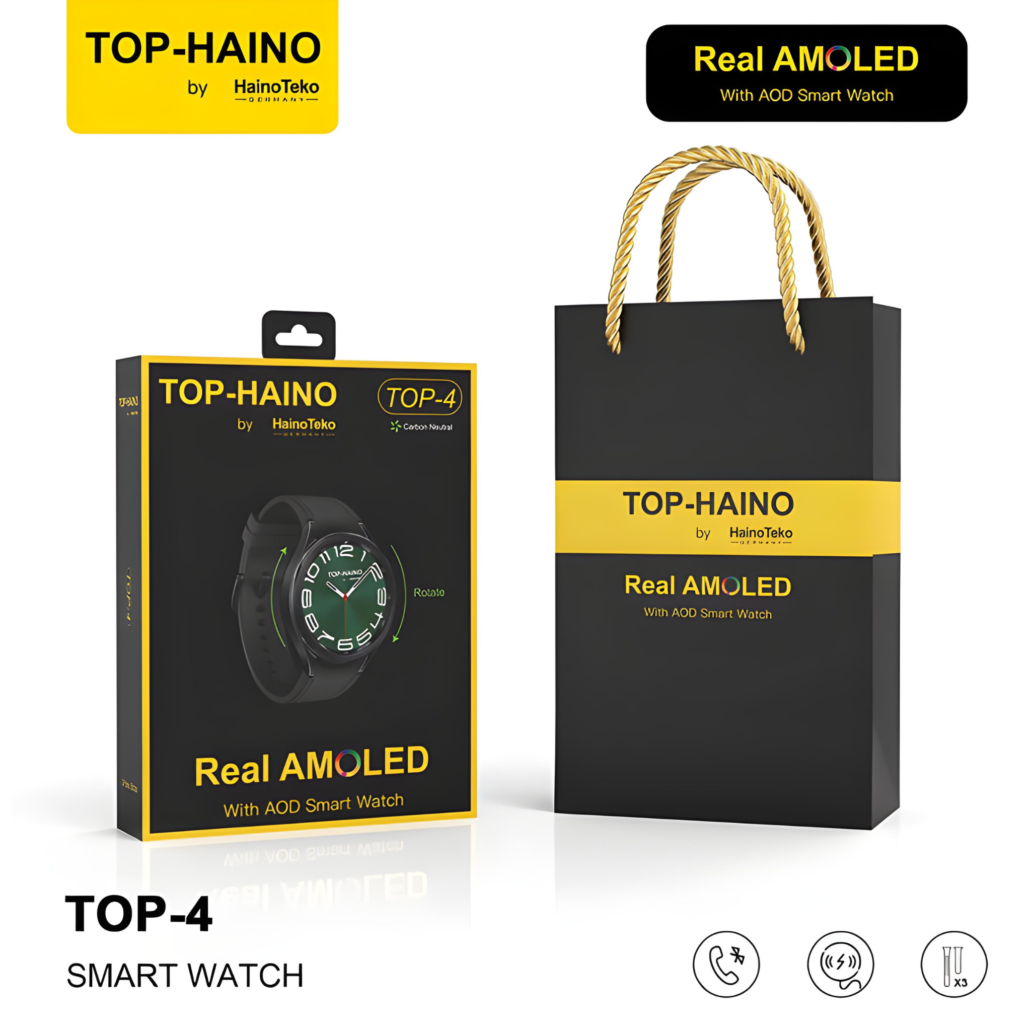 Haino Teko Germany Top-4 with Real AMOLED Always on Display (Men's Smart Watch, Fitness Tracker, Health Monitor)