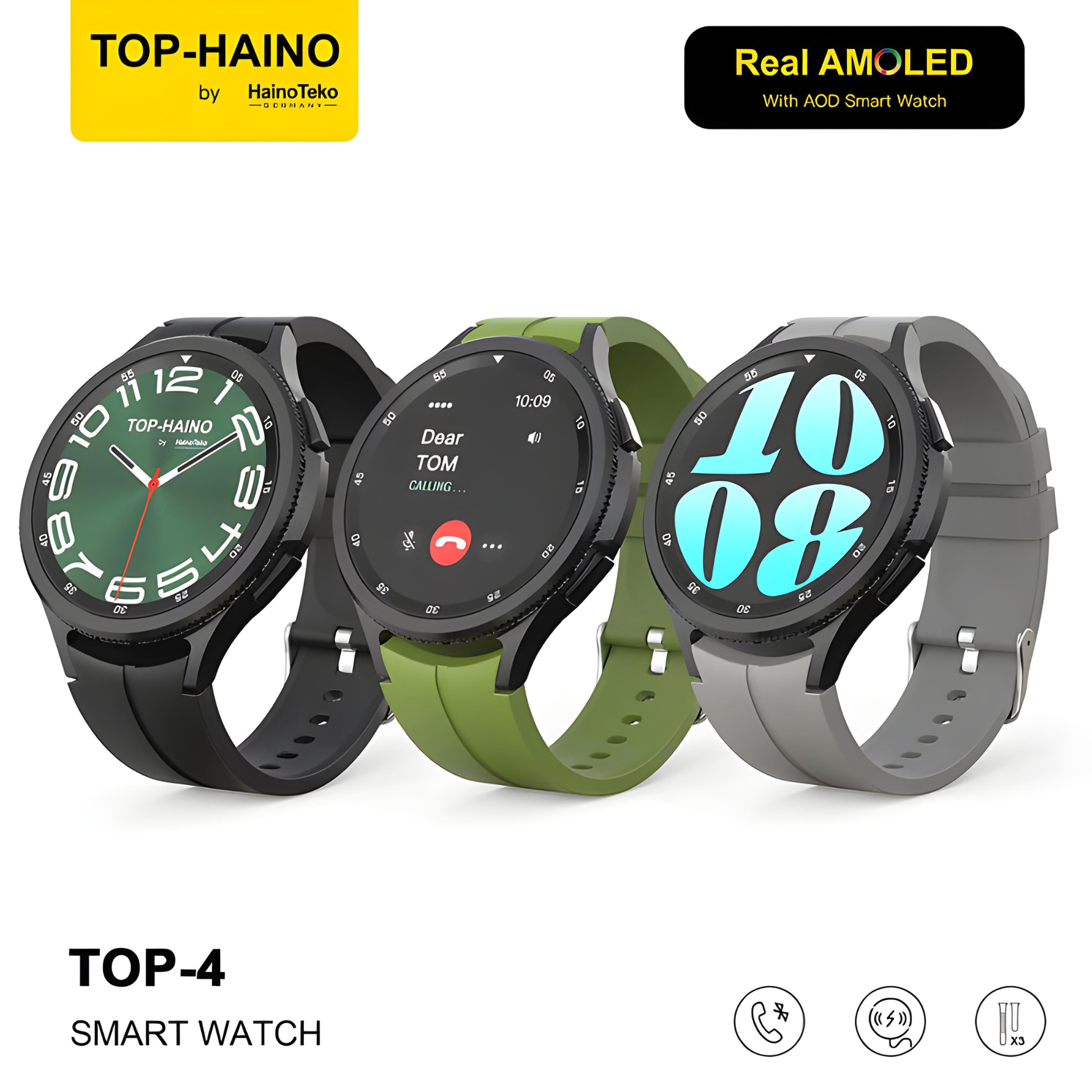 Haino Teko Germany Top-4 with Real AMOLED Always on Display (Men's Smart Watch, Fitness Tracker, Health Monitor)