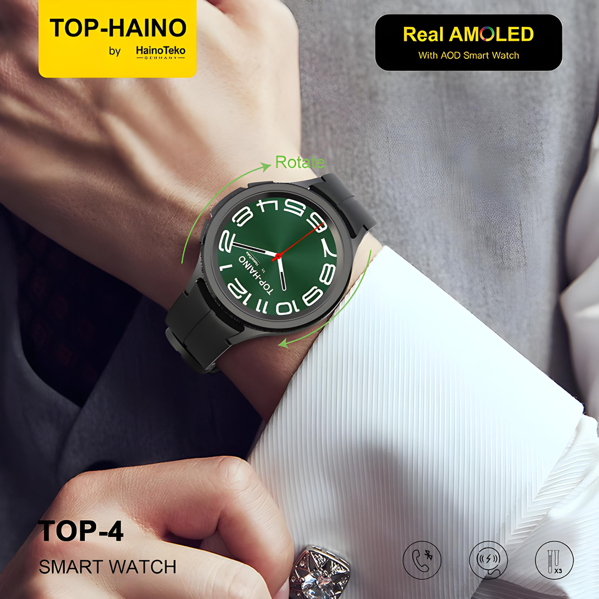 Haino Teko Germany Top-4 with Real AMOLED Always on Display (Men's Smart Watch, Fitness Tracker, Health Monitor)