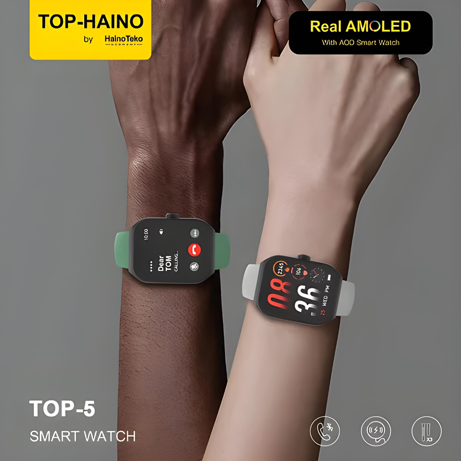 Haino Teko Germany Top-5 with Real AMOLED Always on Display (Men's Smart Watch, Fitness Tracker, Health Monitor)