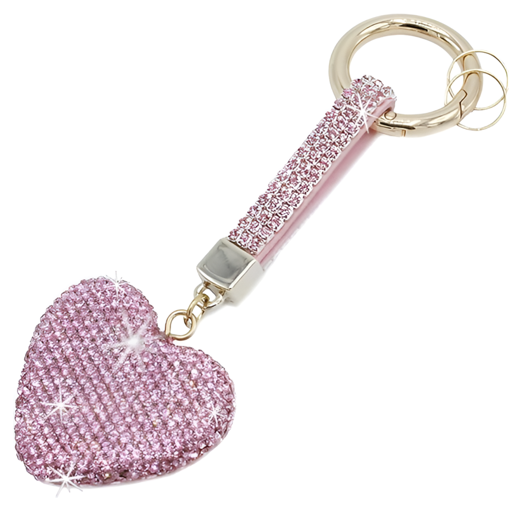 Heart Shape Bling Keychain with Rhinestones