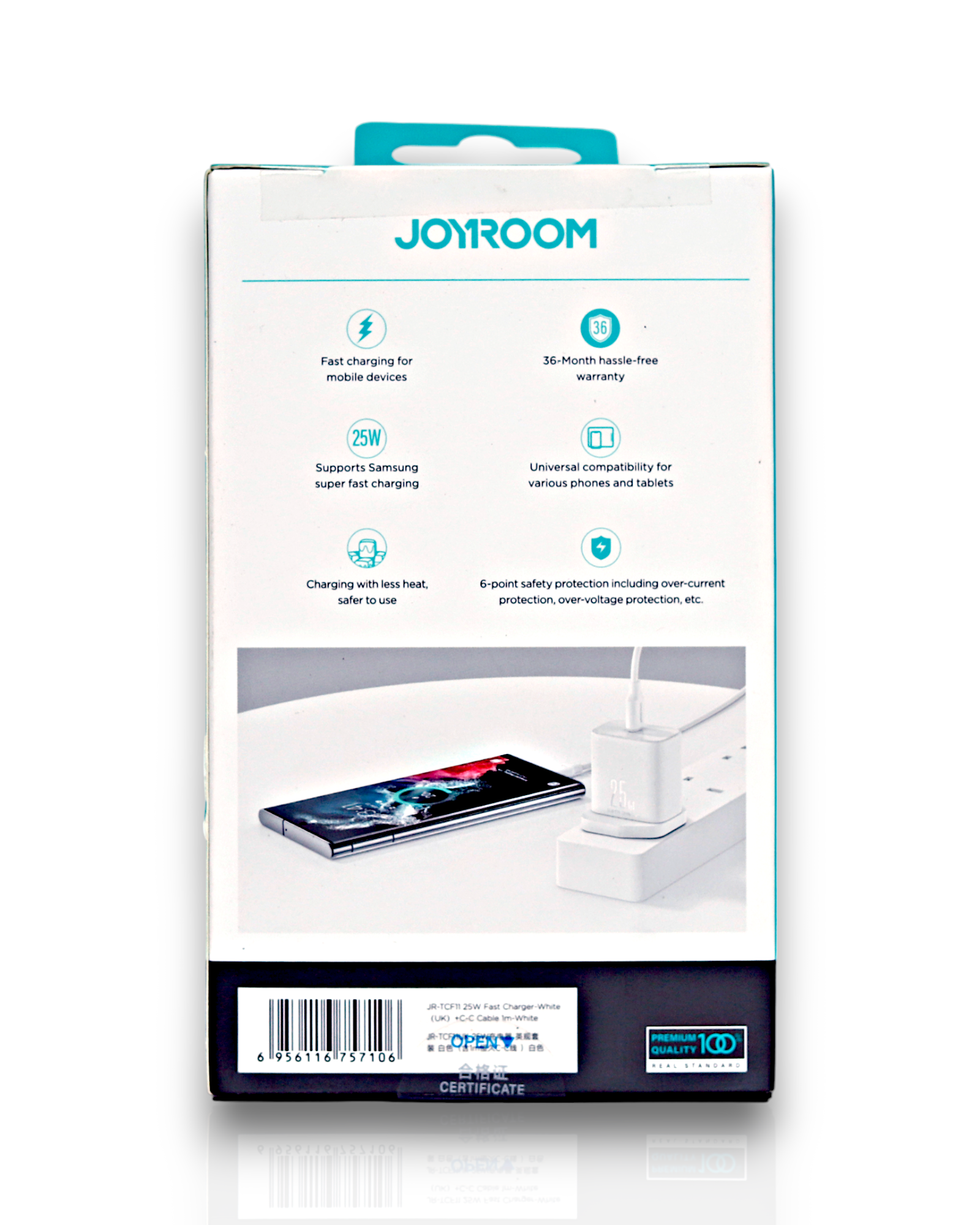 JOYROOM JR-TCF11UK 25W Type-C to Type-C Fast Charger Kit with Super Fast Charging Cable Set