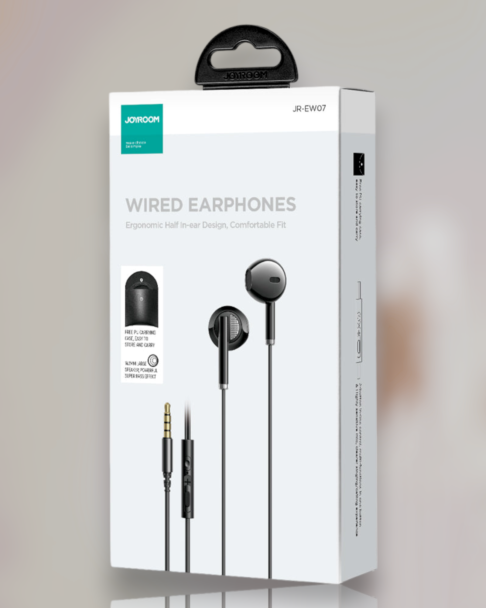 JOYROOM JR-EW07 Wired Earphones with Comfort Fit & Wide Frequency Range