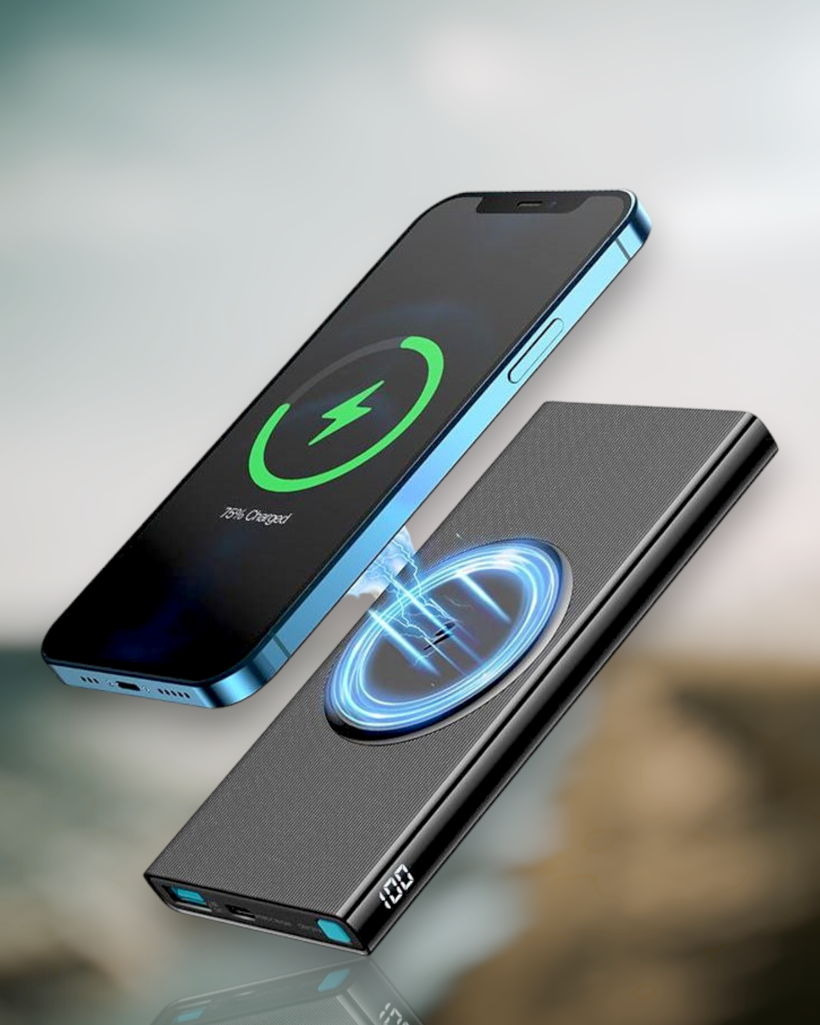 Joyroom JR-W010 Magnetic Power Bank: Fast 15W Wireless Charging & Dual USB Ports