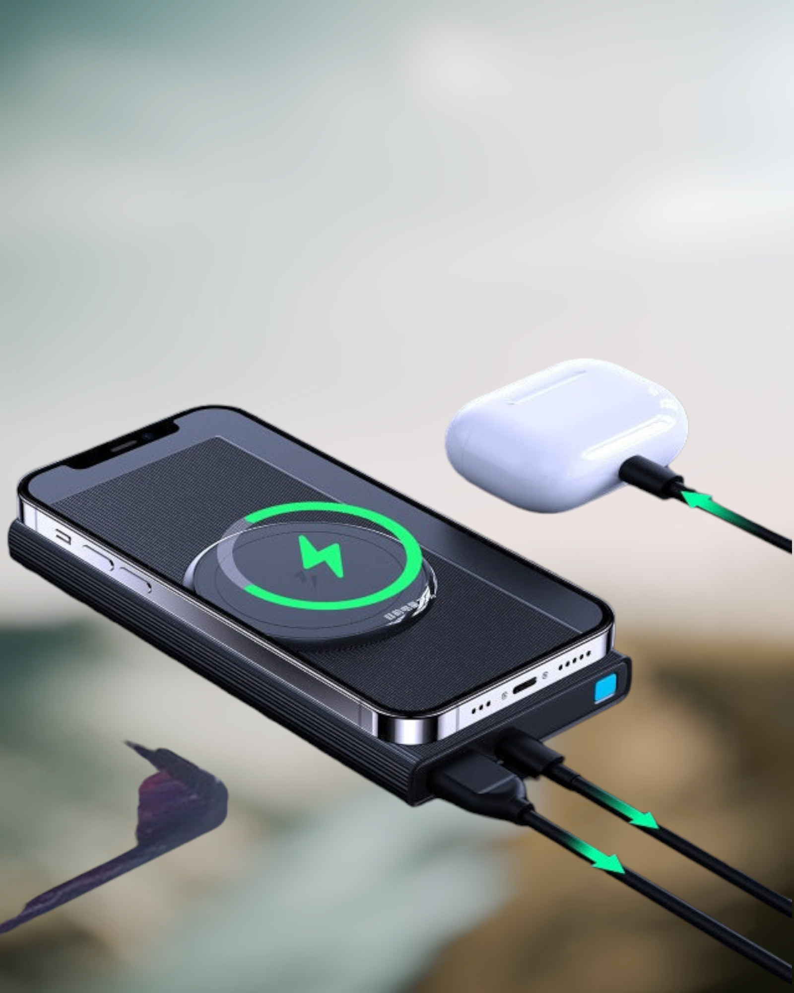 Joyroom JR-W010 Magnetic Power Bank: Fast 15W Wireless Charging & Dual USB Ports