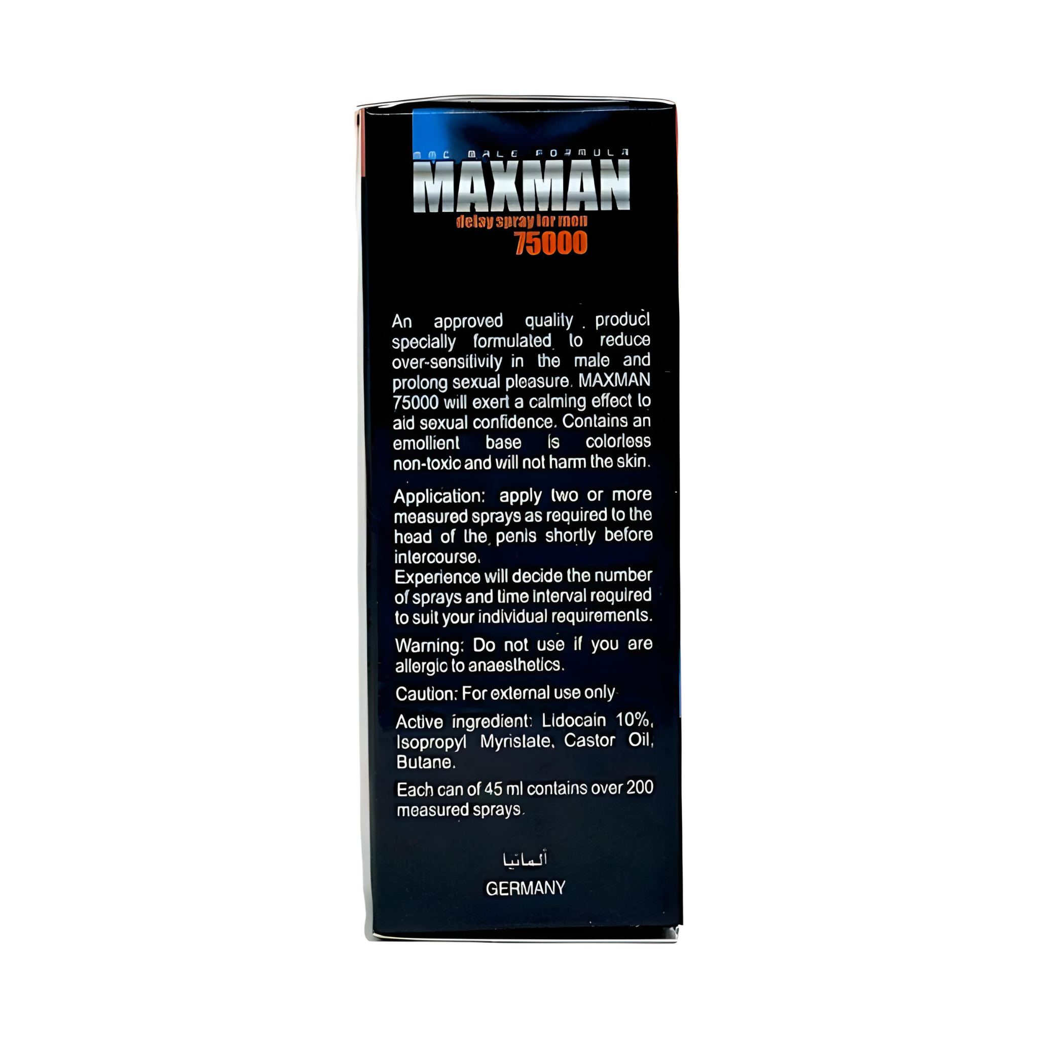 Jickosm MAXMAN 75000 Delay Spray For Men - 45 ML