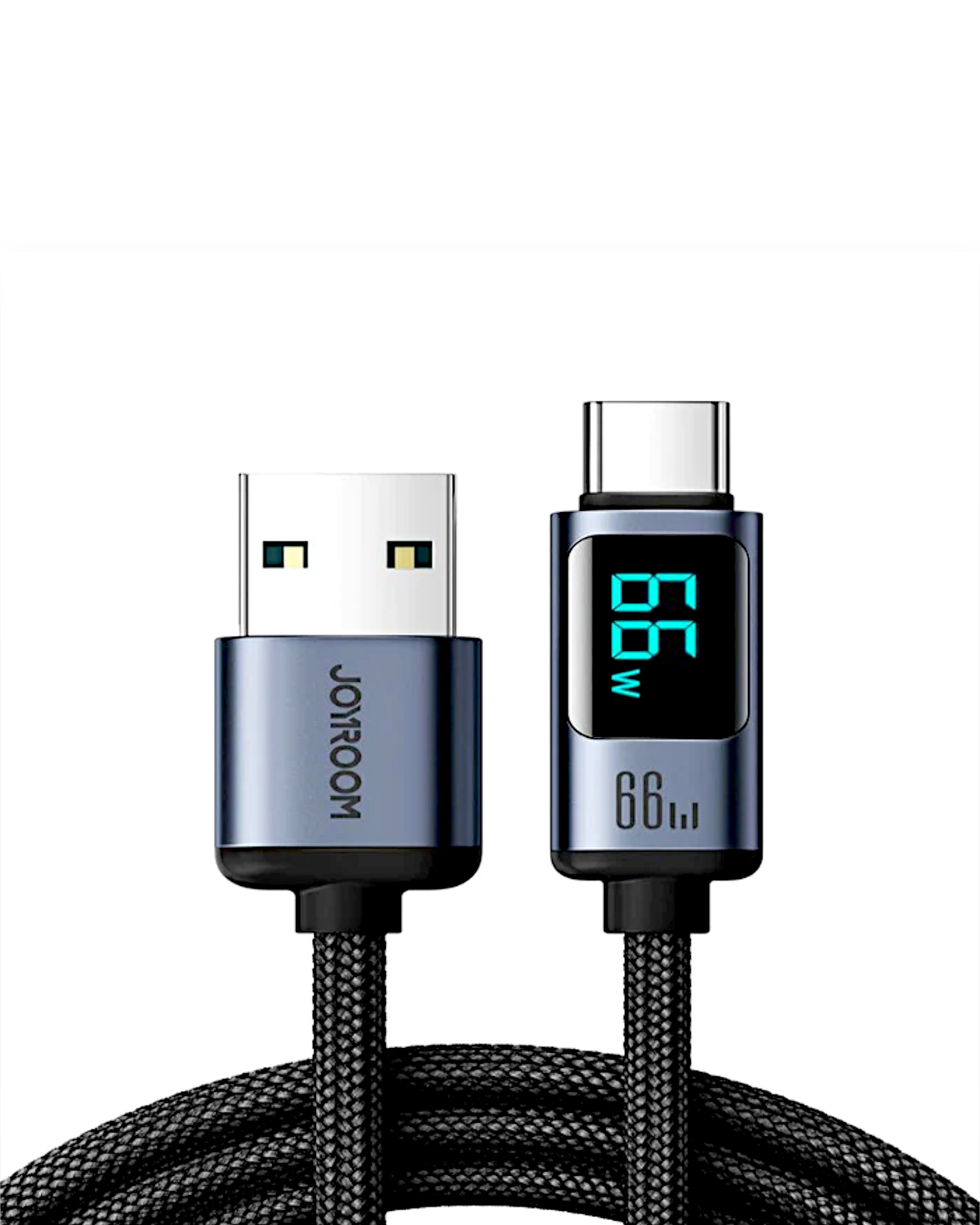 Joyroom S-AC066A16 Type-C Fast Mobile Charging Data Cable With LED Display 66W - Black