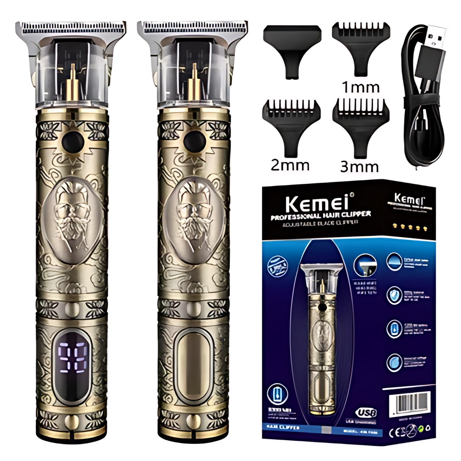 Kemei KM-700Y  1200mAh LCD Digital Display Rechargeable Electric Hair Clipper - Upgrade Your Grooming Routine with Precision and Ease