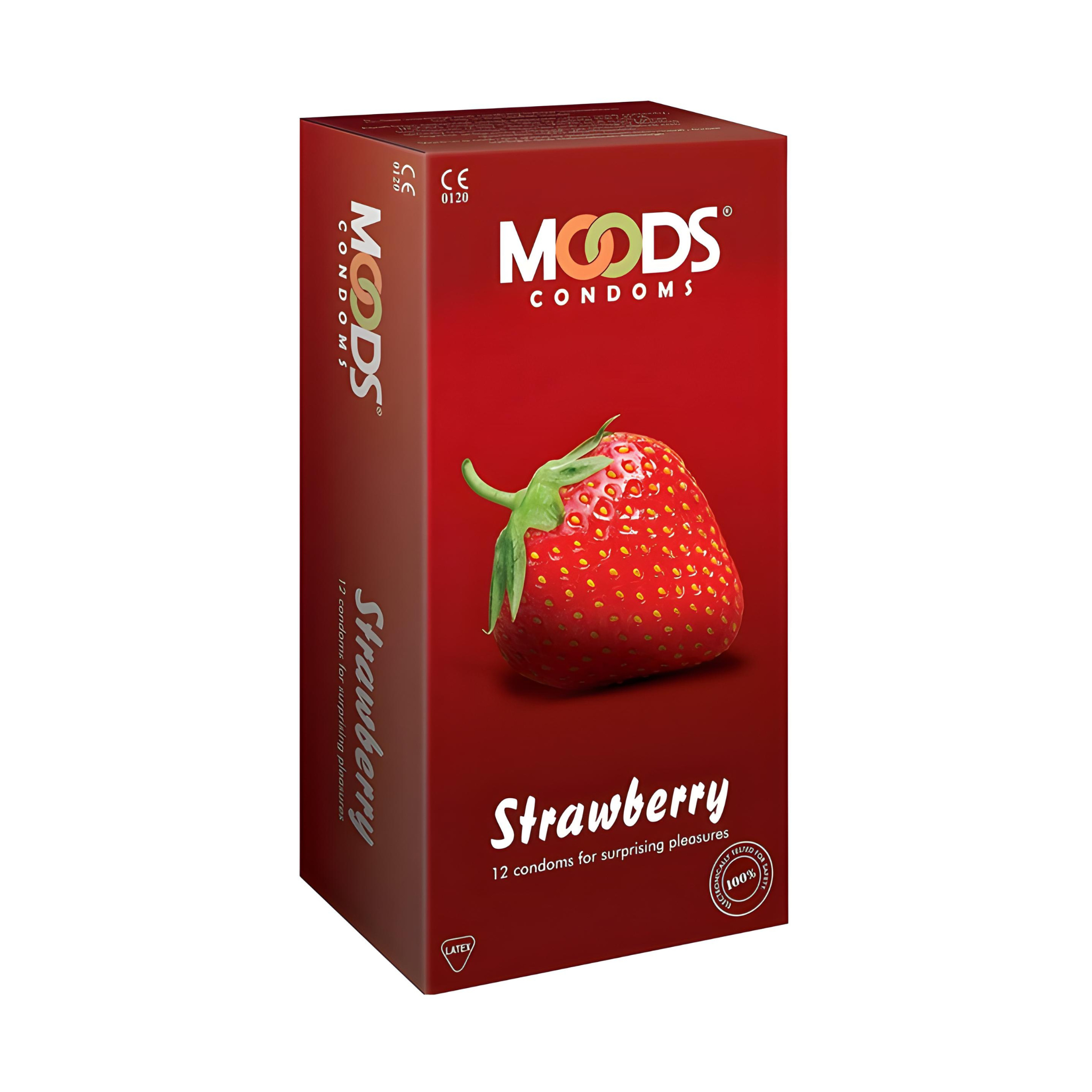 Moods Strawberry Flavor Condoms - Pack of 3 Boxes | Deliciously Safe