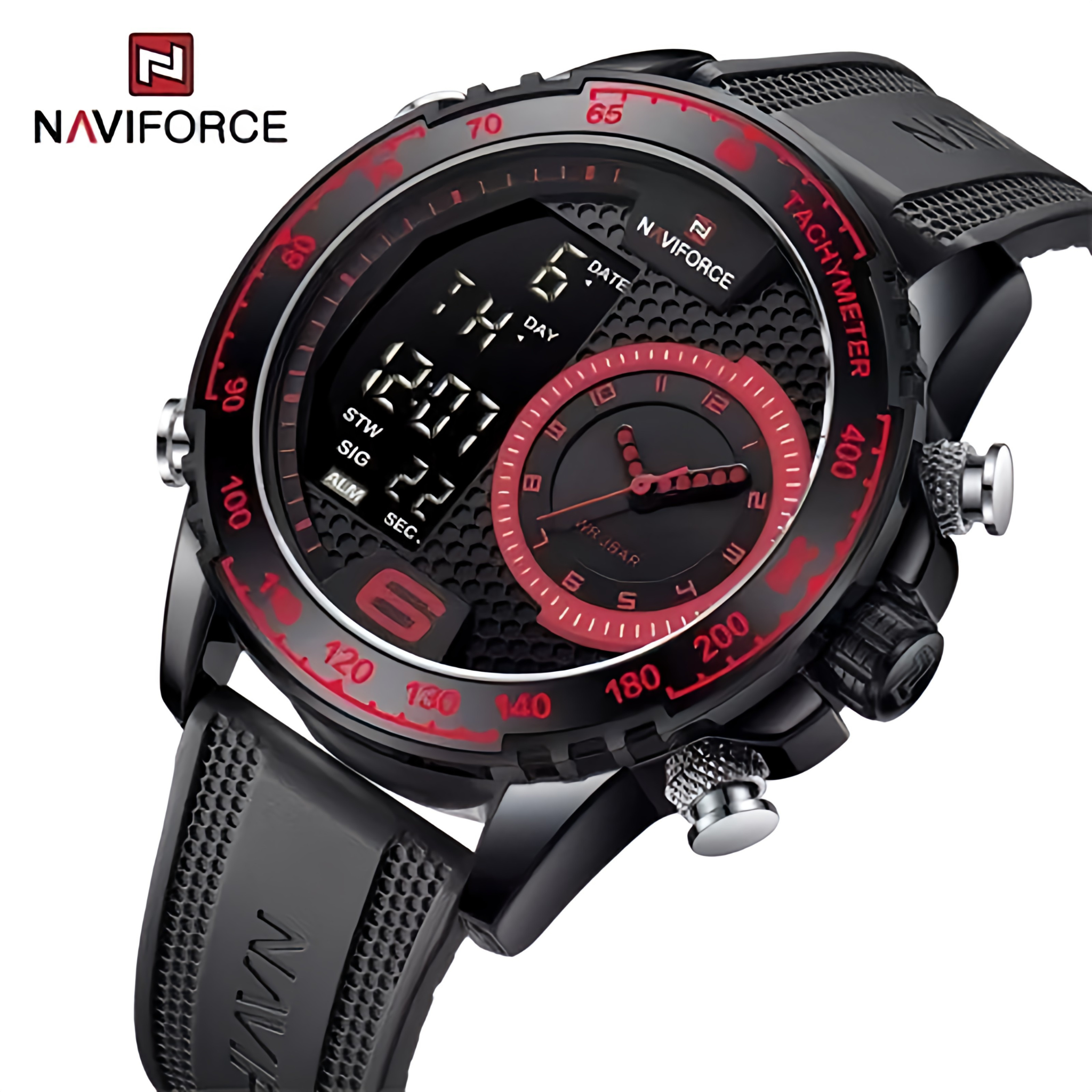 NAVIFORCE 9199T Analog-Digital Watch - TPU Strap Sports Watch for Men