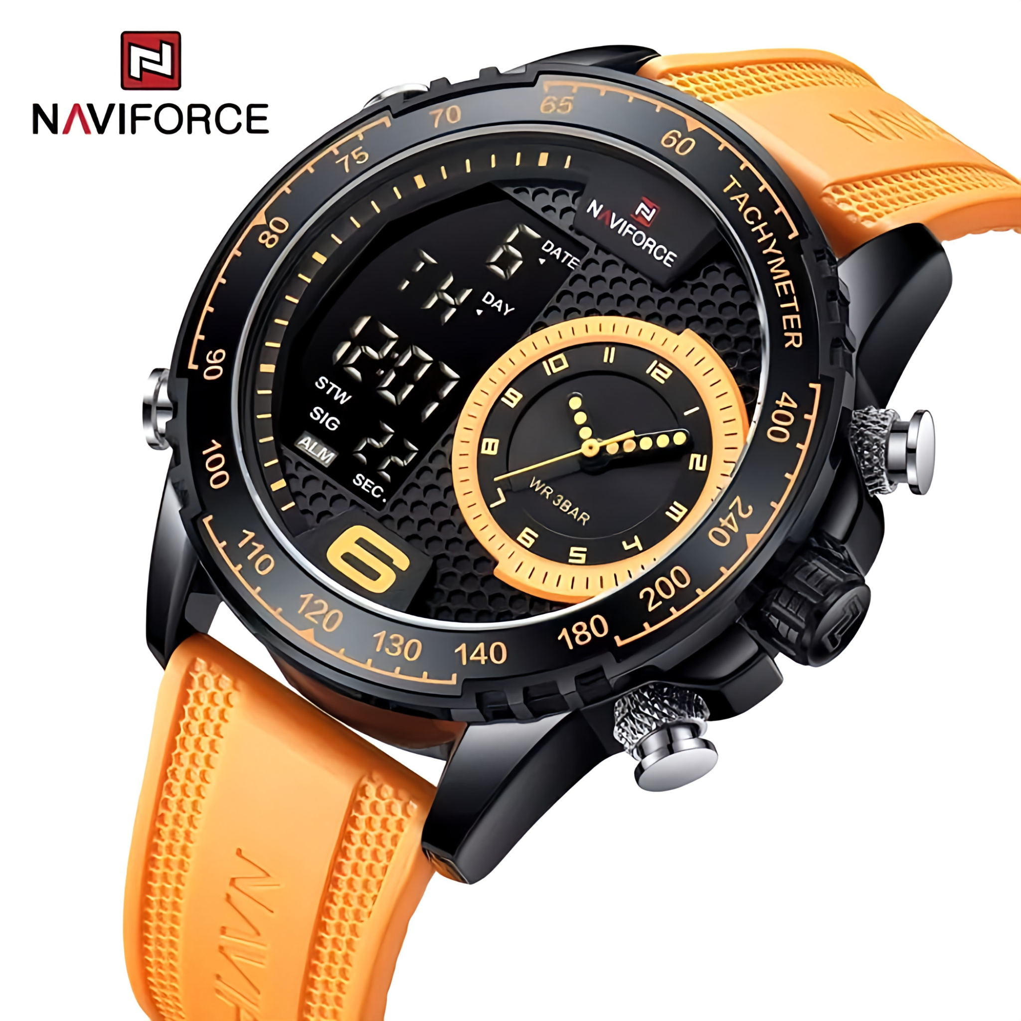 NAVIFORCE 9199T Analog-Digital Watch - TPU Strap Sports Watch for Men