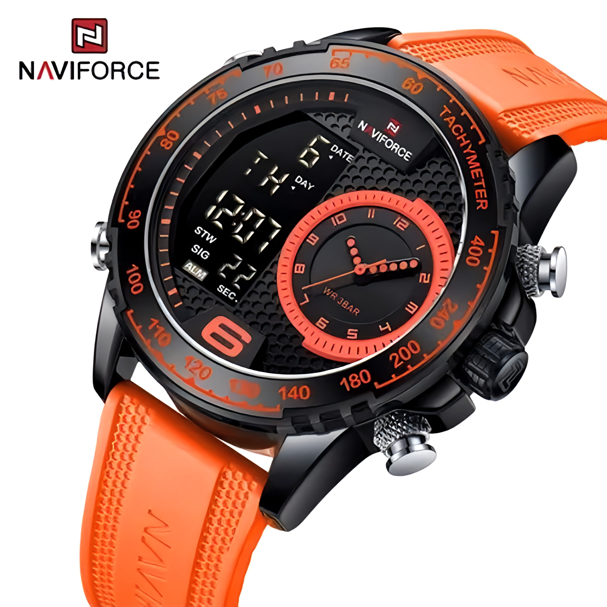 NAVIFORCE 9199T Analog-Digital Watch - TPU Strap Sports Watch for Men