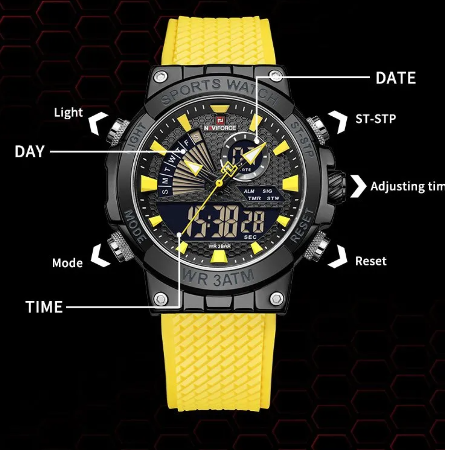 NaviForce NF-9219 Doppio Edition Affordable High Quality Waterproof Hand Watch