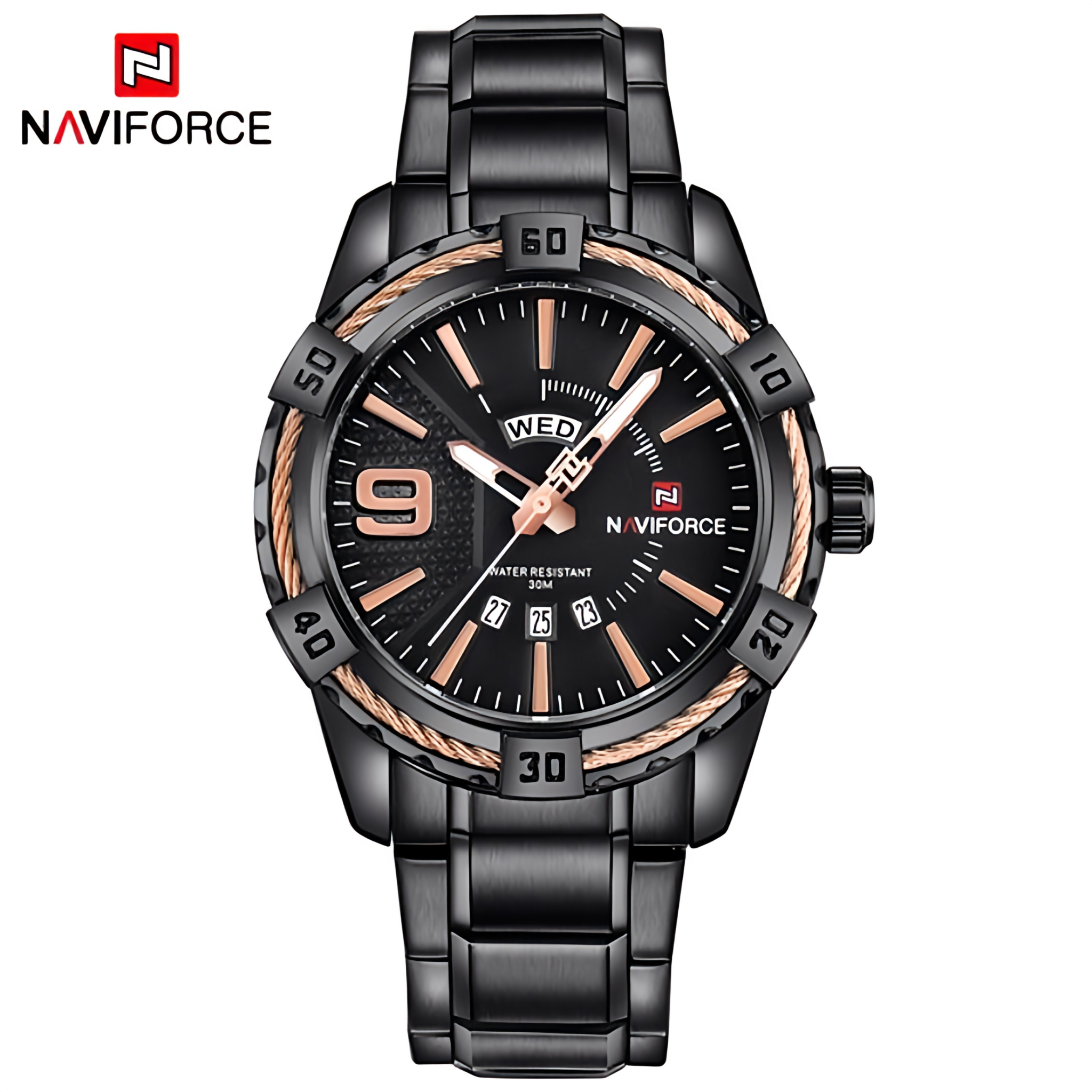 Naviforce Day and Date Edition Chain Watch - Stylish Timepiece for Men