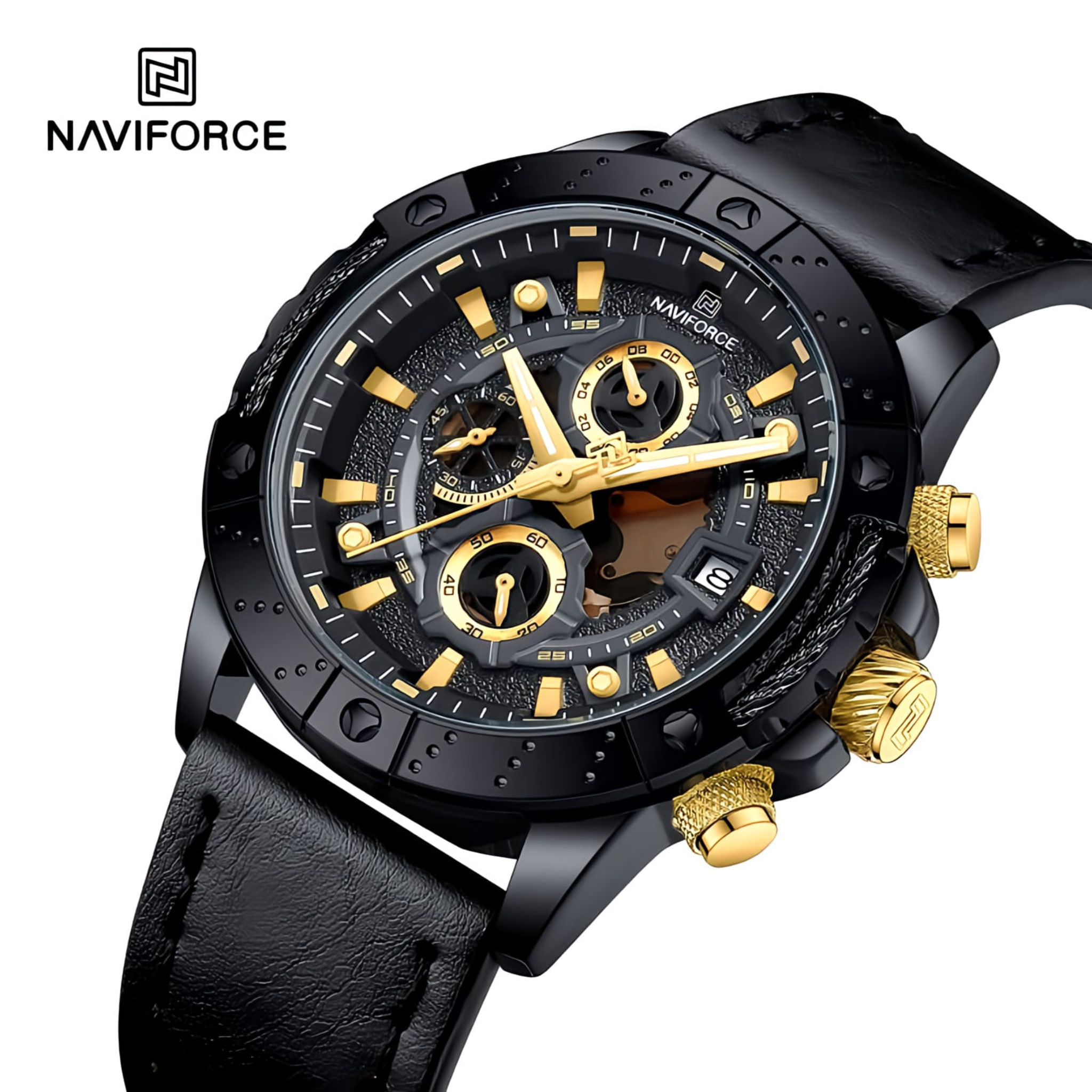 Naviforce NF 8055 ChronoCrest Men's Chronograph Watch