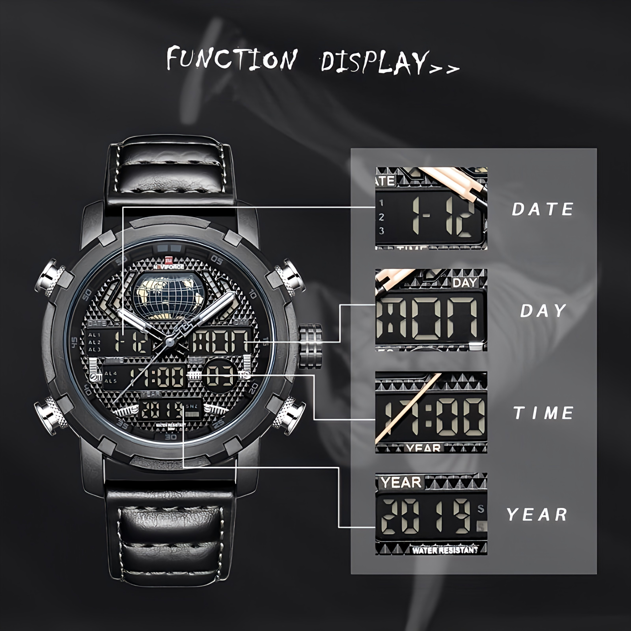 Naviforce World Display Digital Edition Watch for Men