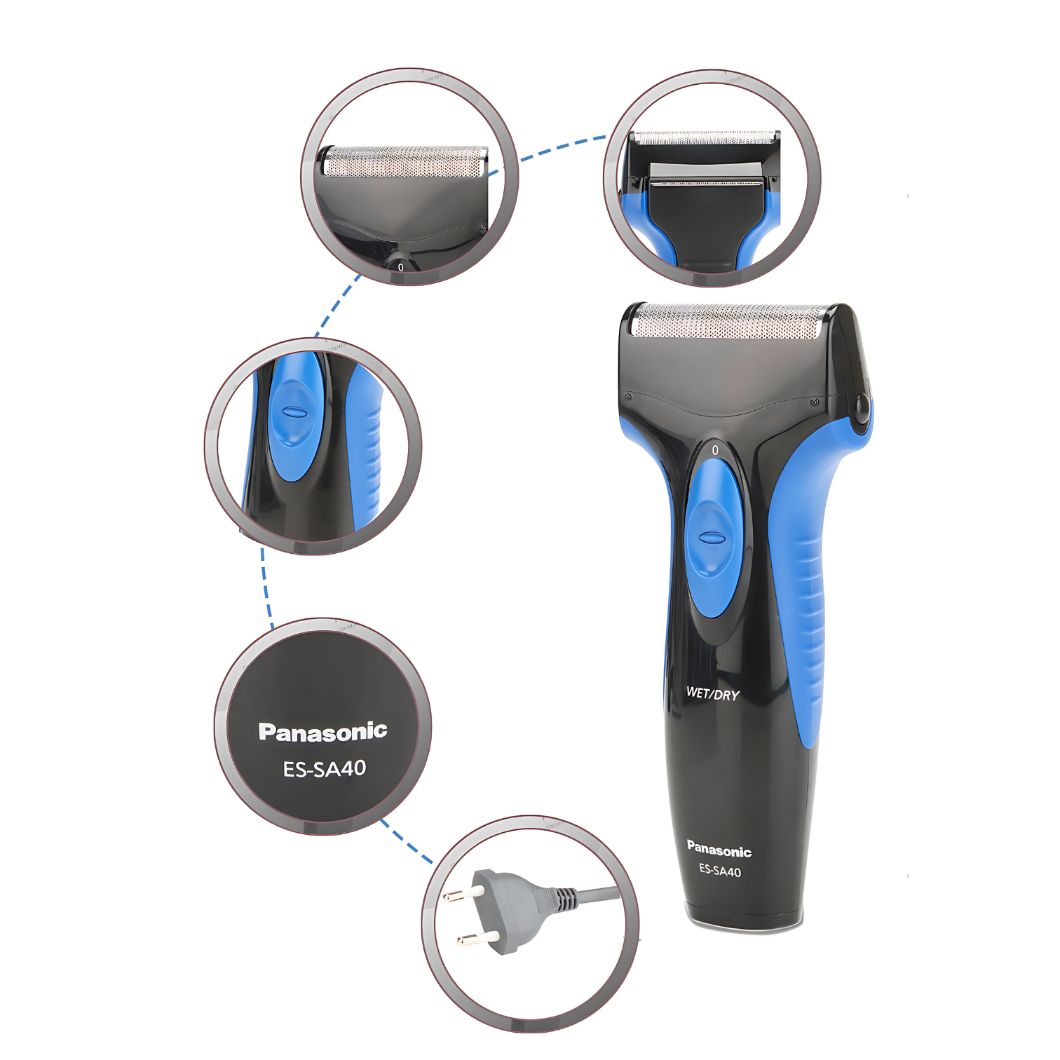 Panasonic ES-SA40 Washable Wet and Dry Men's Shaver - Convenient and Precise Shaving for Men