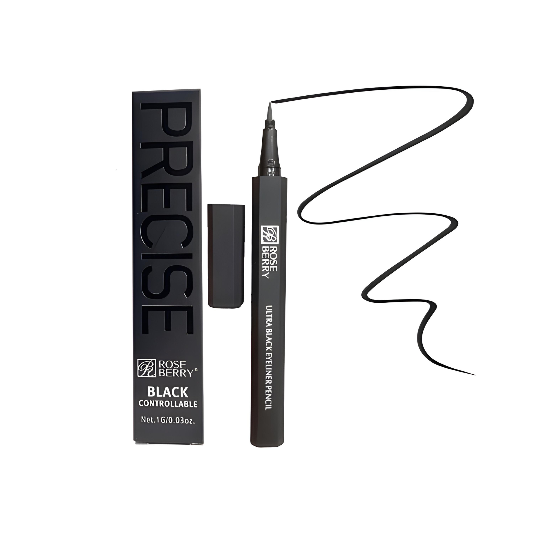 Rose Berry Controllable Ultra Black Eyeliner Pencil Smooth & Dynamic Liquid Eyeliner | Long-Lasting & Precise Eye Makeup