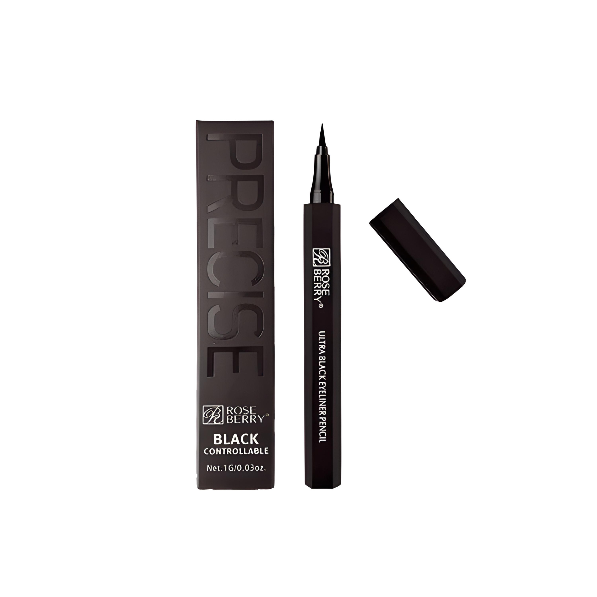 Rose Berry Controllable Ultra Black Eyeliner Pencil Smooth & Dynamic Liquid Eyeliner | Long-Lasting & Precise Eye Makeup